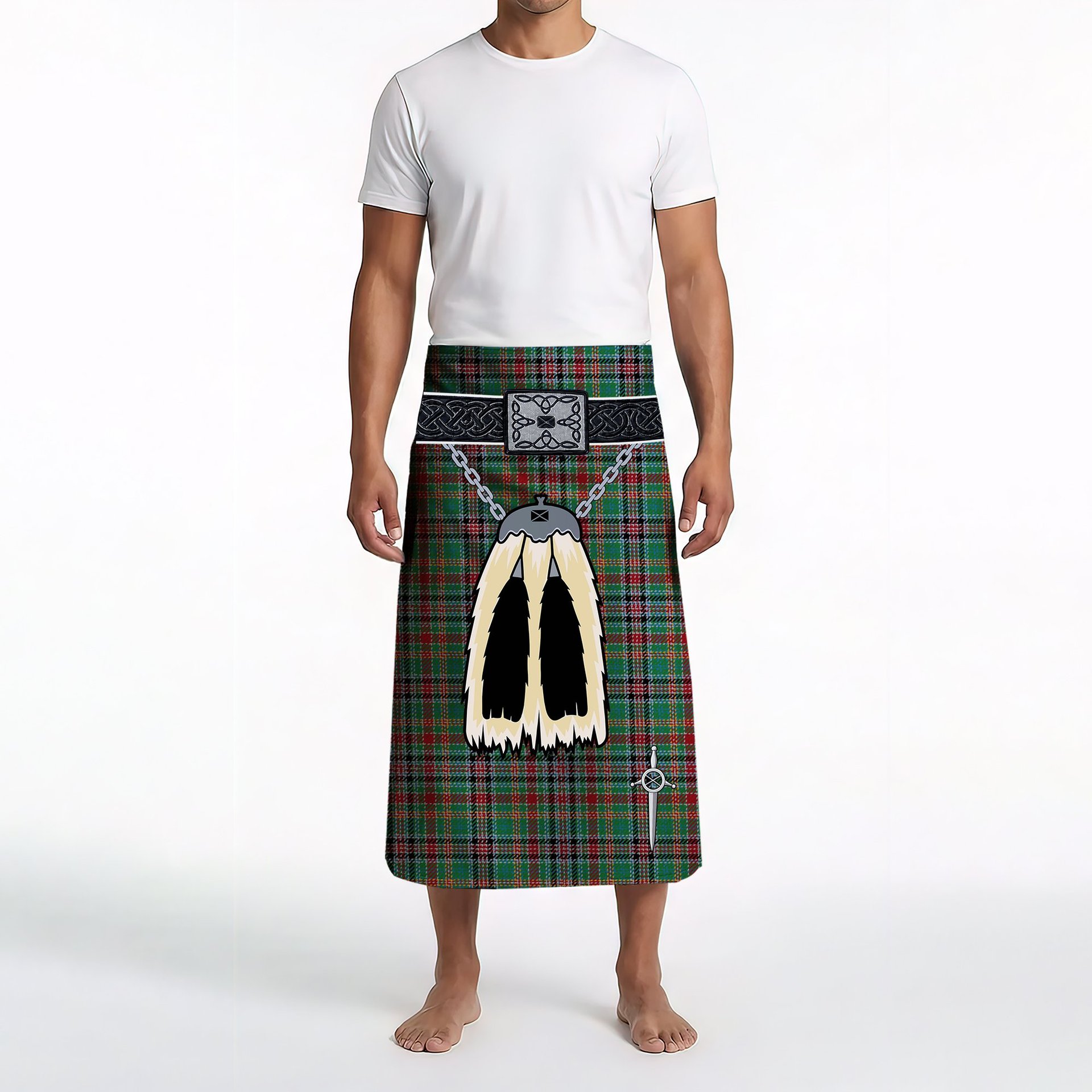ScotsTee Shop Scottish Hunter Old Ancient Clan Highland Kilt Sporran Tartan Beach Towel