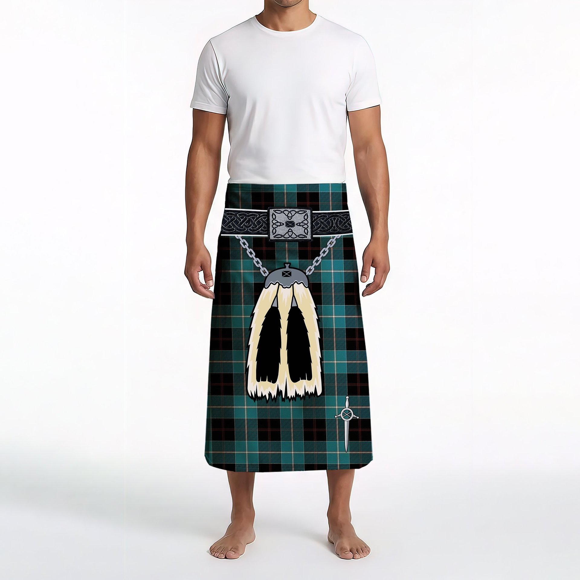 ScotsTee Shop Scottish Dunlop Ancient Clan Highland Kilt Sporran Tartan Beach Towel
