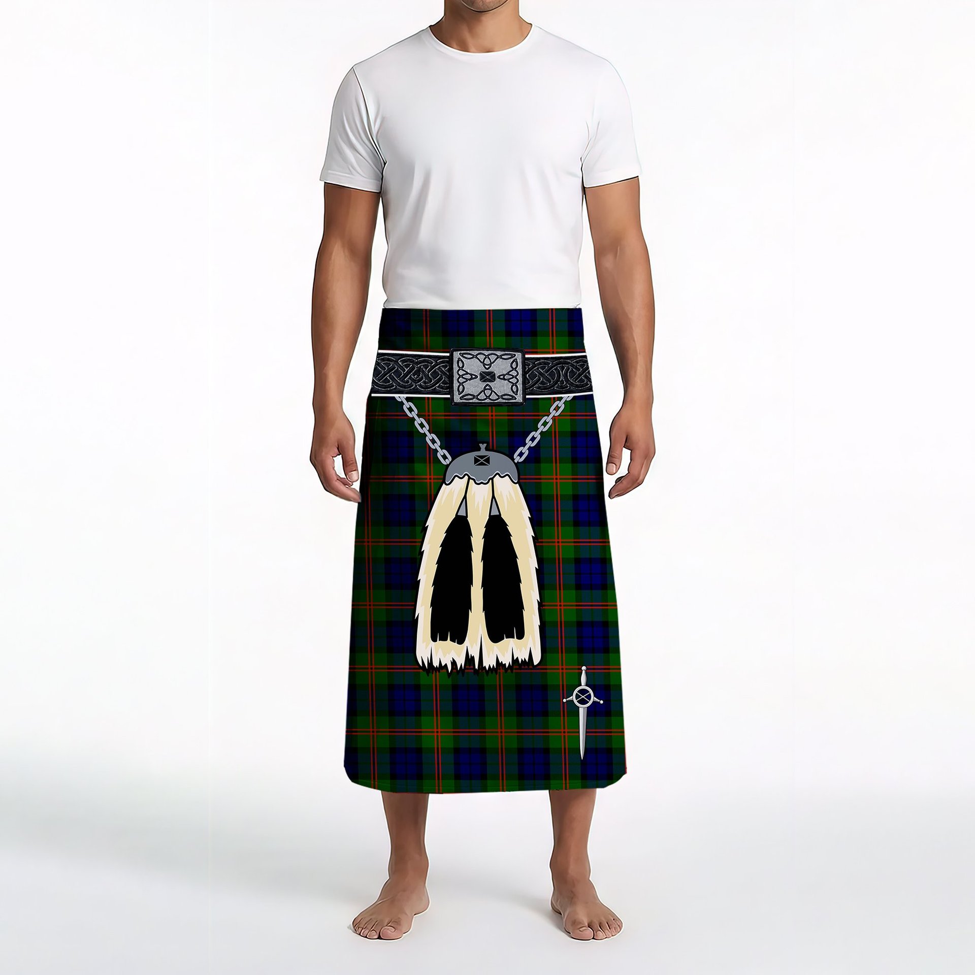 ScotsTee Shop Scottish Dundas Modern 02 Clan Highland Kilt Sporran Tartan Beach Towel