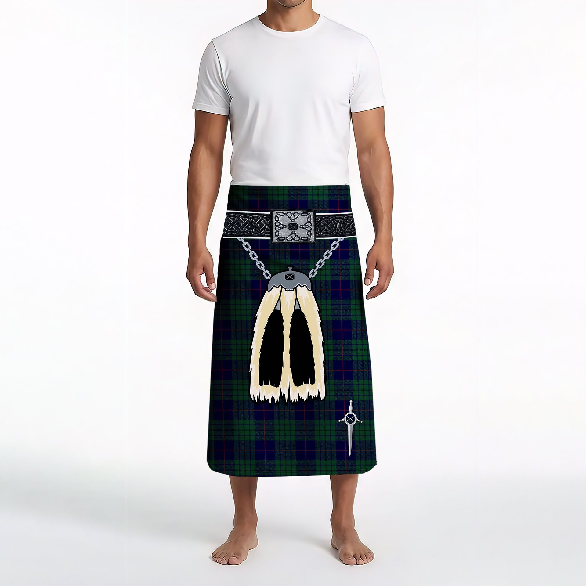 ScotsTee Shop Scottish Hutton Clan Highland Kilt Sporran Tartan Beach Towel