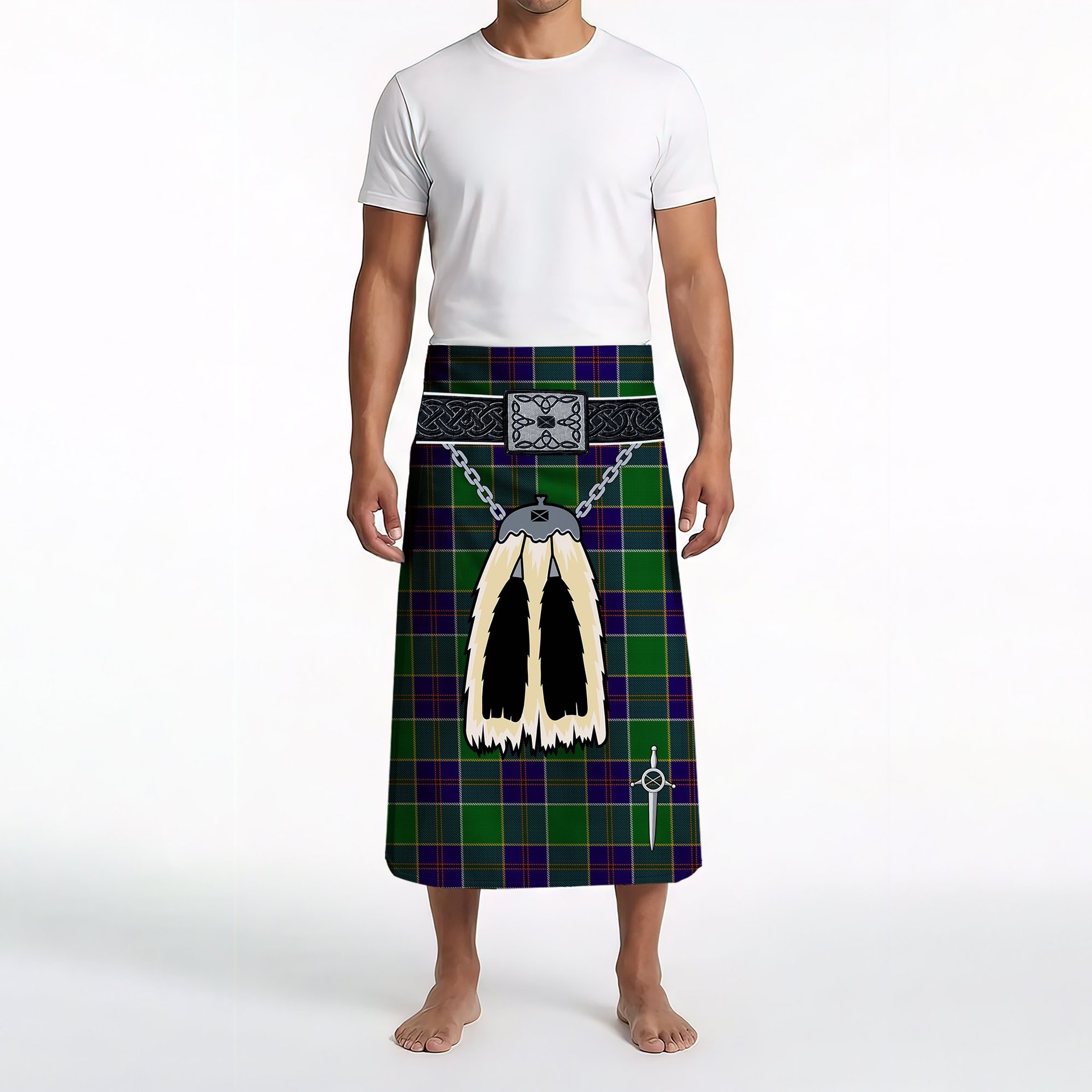 ScotsTee Shop Scottish Inkster Clan Highland Kilt Sporran Tartan Beach Towel