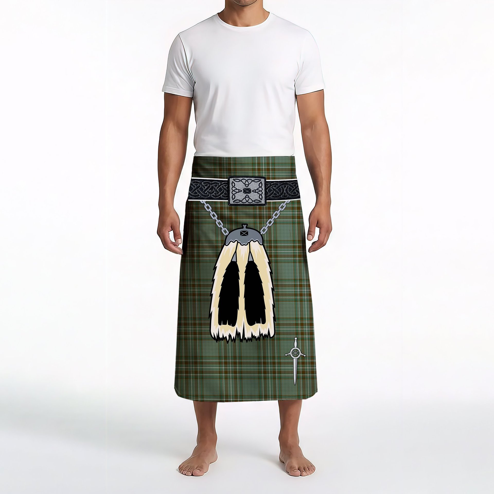 ScotsTee Shop Scottish Kelly Dress Clan Highland Kilt Sporran Tartan Beach Towel