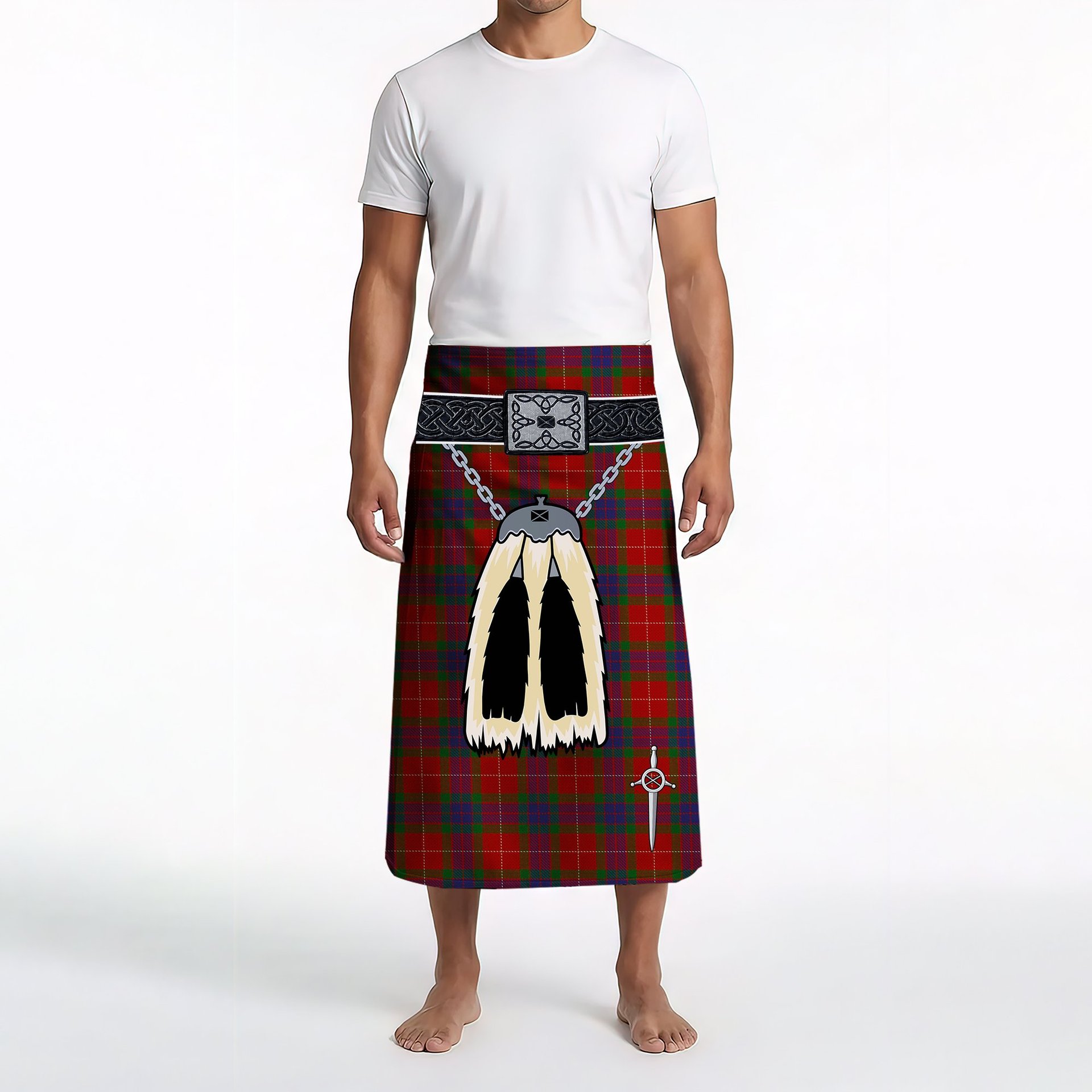 ScotsTee Shop Scottish Fraser 1842 Clan Highland Kilt Sporran Tartan Beach Towel