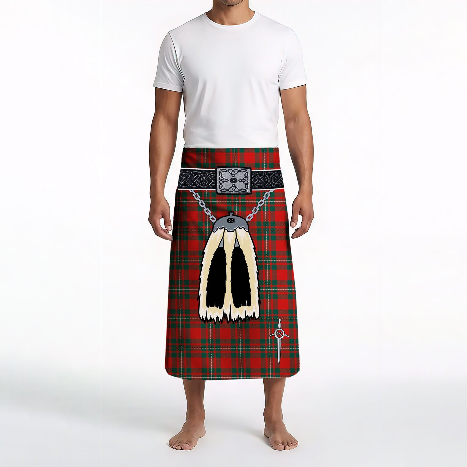 ScotsTee Shop Scottish Gregor Modern Clan Clan Highland Kilt Sporran Tartan Beach Towel