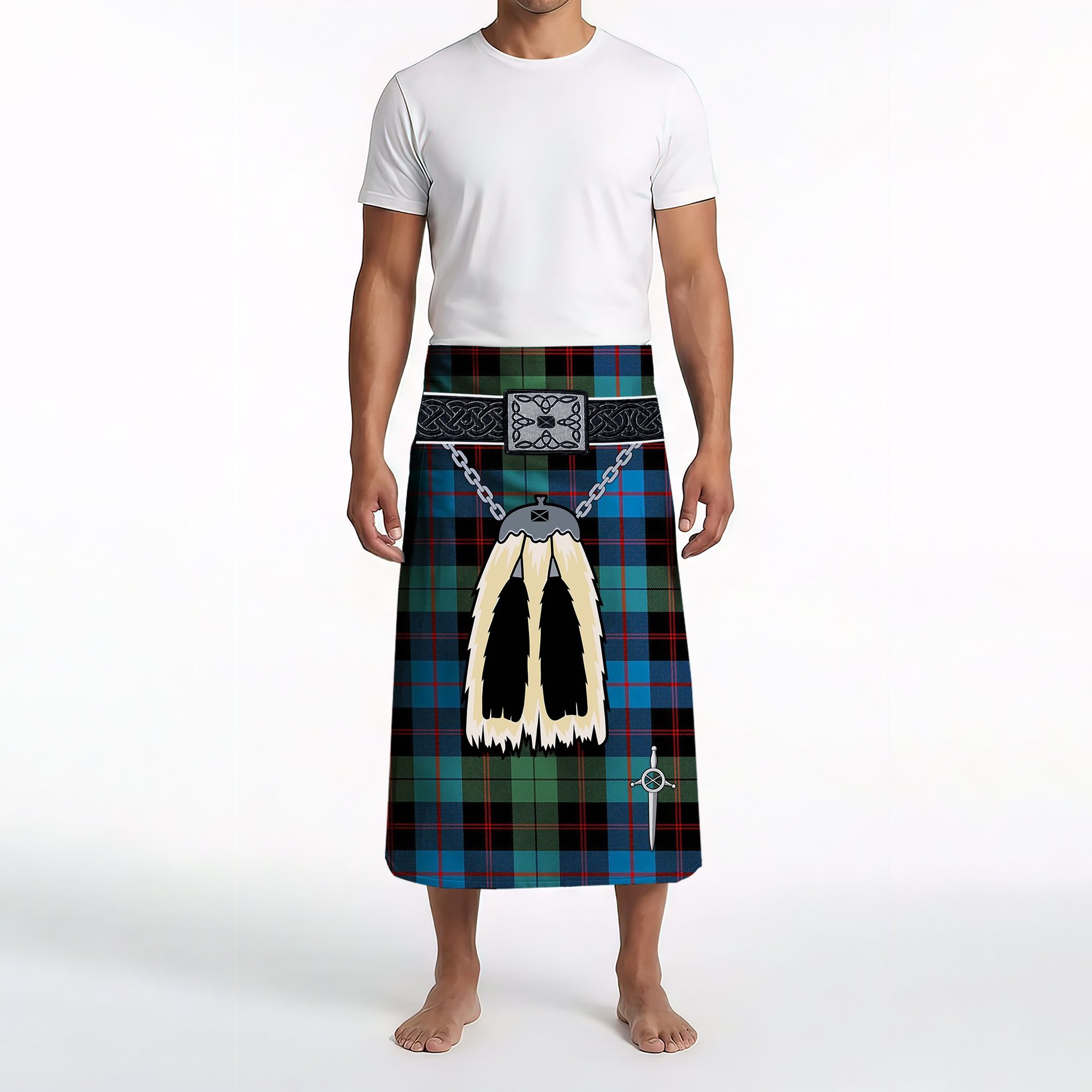ScotsTee Shop Scottish Guthrie Ancient Clan Highland Kilt Sporran Tartan Beach Towel