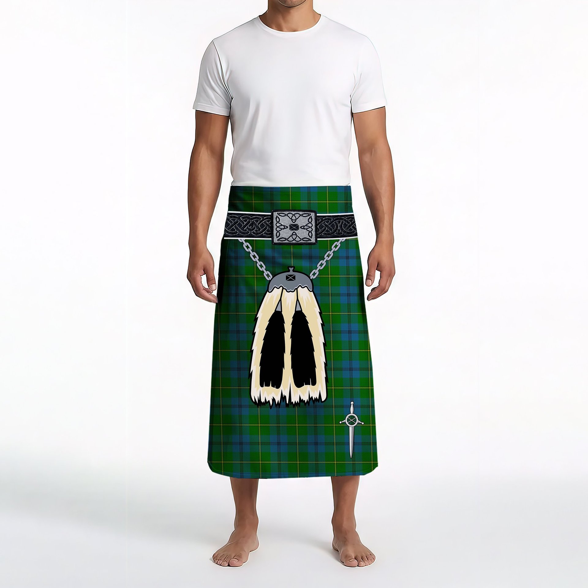 ScotsTee Shop Scottish Johnstone Clan Highland Kilt Sporran Tartan Beach Towel