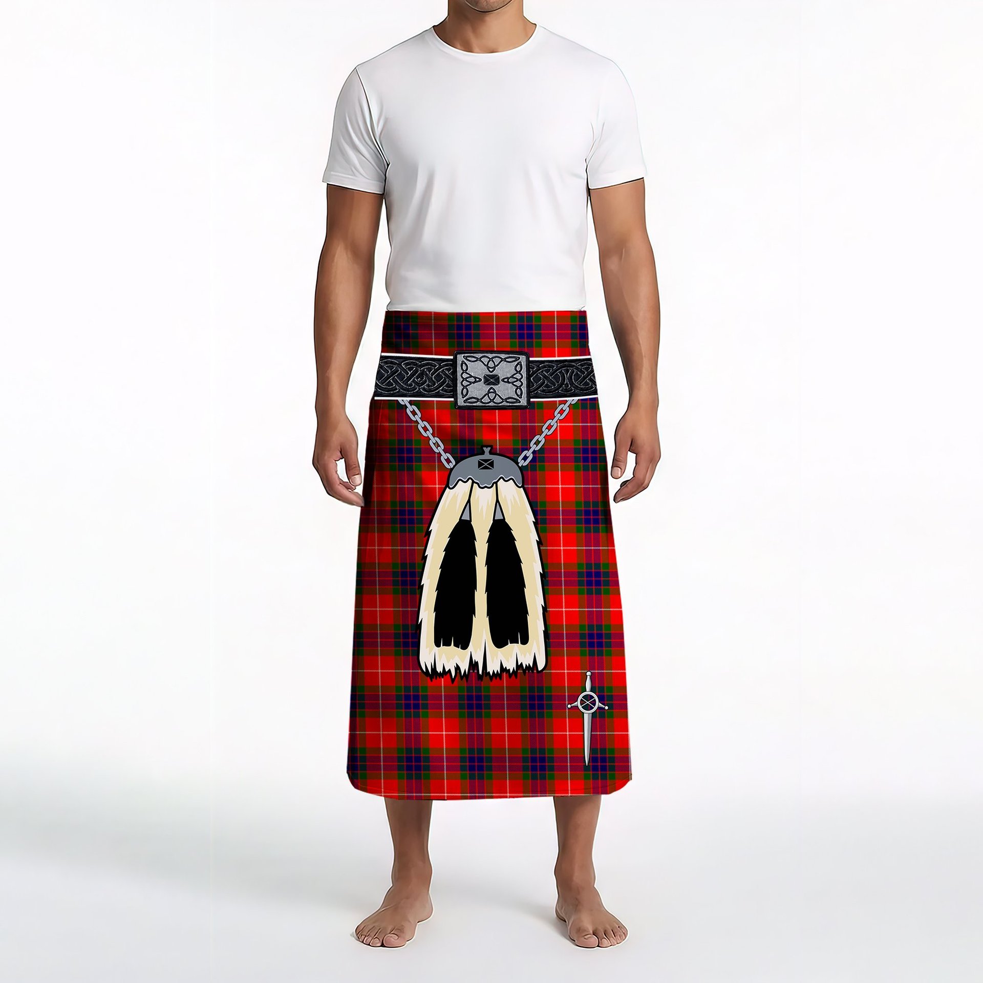 ScotsTee Shop Scottish Fraser Modern SC Clan Highland Kilt Sporran Tartan Beach Towel