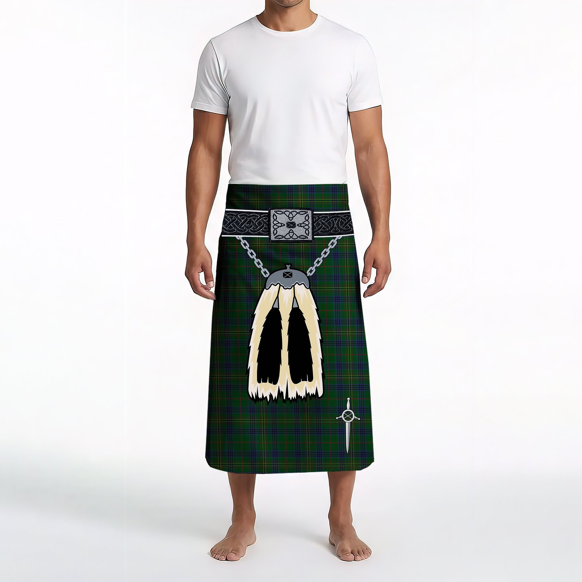 ScotsTee Shop Scottish Kennedy Clan Highland Kilt Sporran Tartan Beach Towel