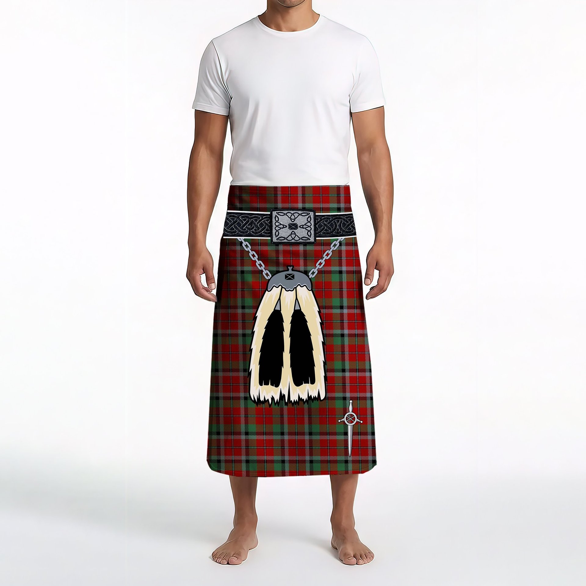 ScotsTee Shop Scottish Graham Red Clan Highland Kilt Sporran Tartan Beach Towel