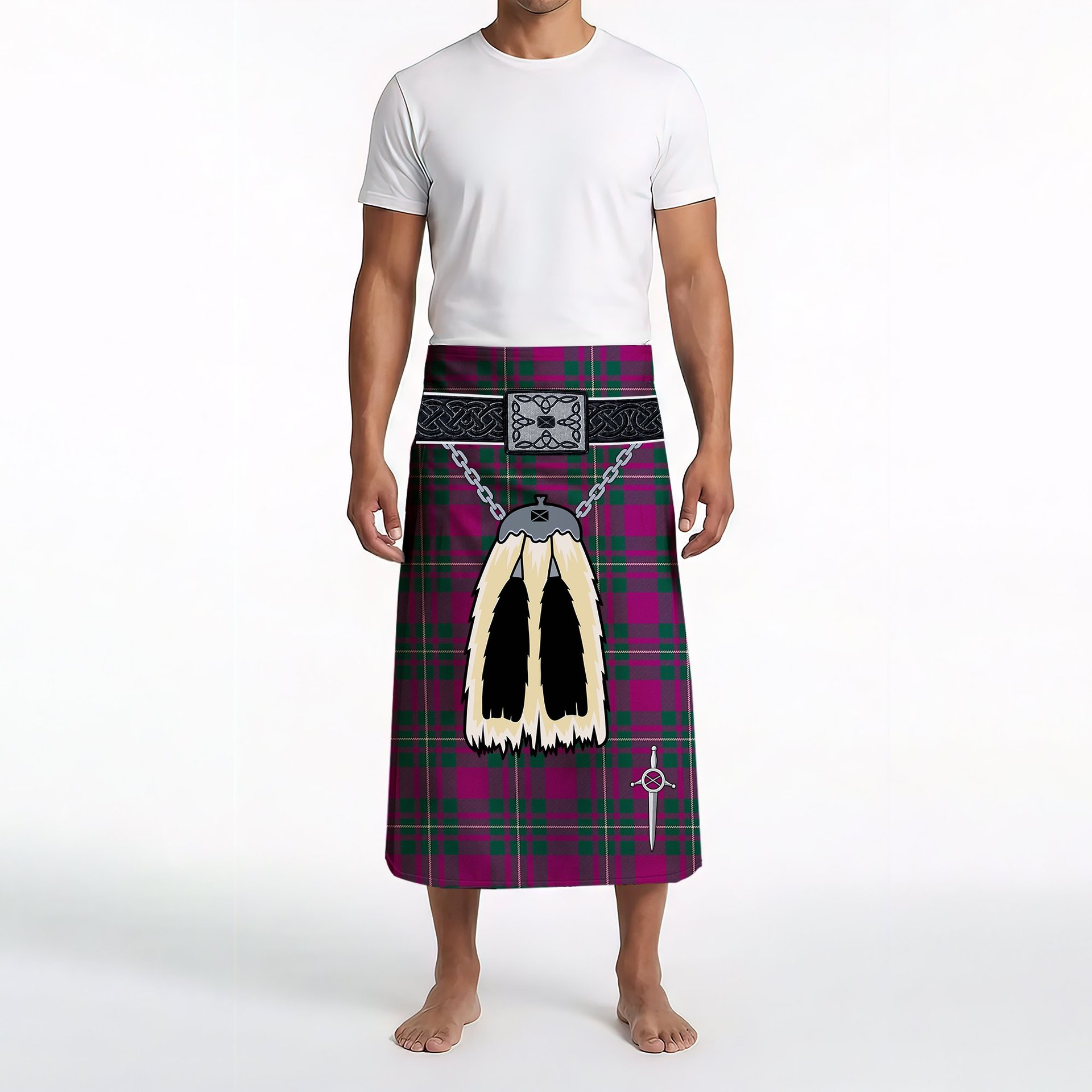 ScotsTee Shop Scottish Gregor Hunting Modern Clan Highland Kilt Sporran Tartan Beach Towel