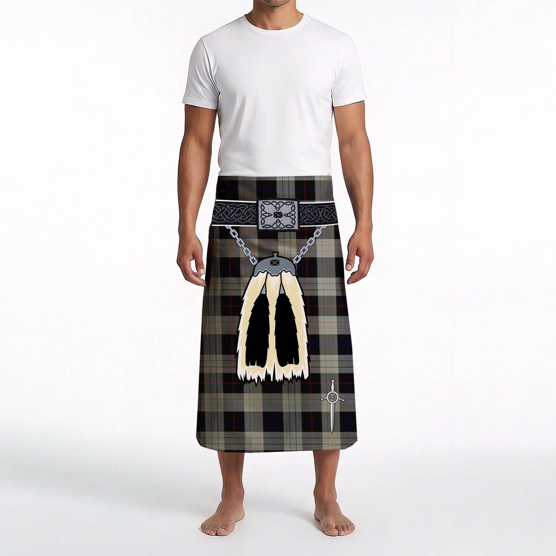 ScotsTee Shop Scottish Kinnieson Clan Highland Kilt Sporran Tartan Beach Towel