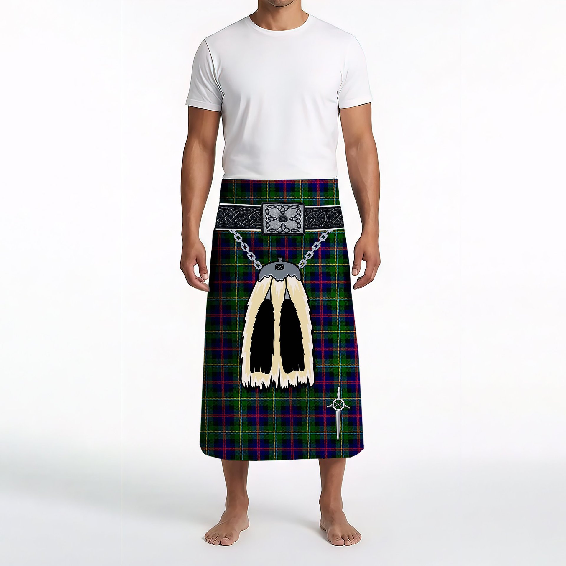 ScotsTee Shop Scottish MacCallum #2 Clan Highland Kilt Sporran Tartan Beach Towel