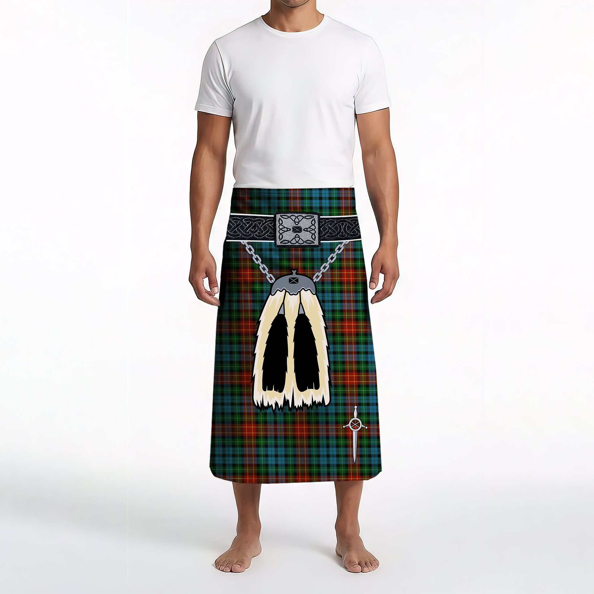 ScotsTee Shop Scottish Langston Clan Highland Kilt Sporran Tartan Beach Towel