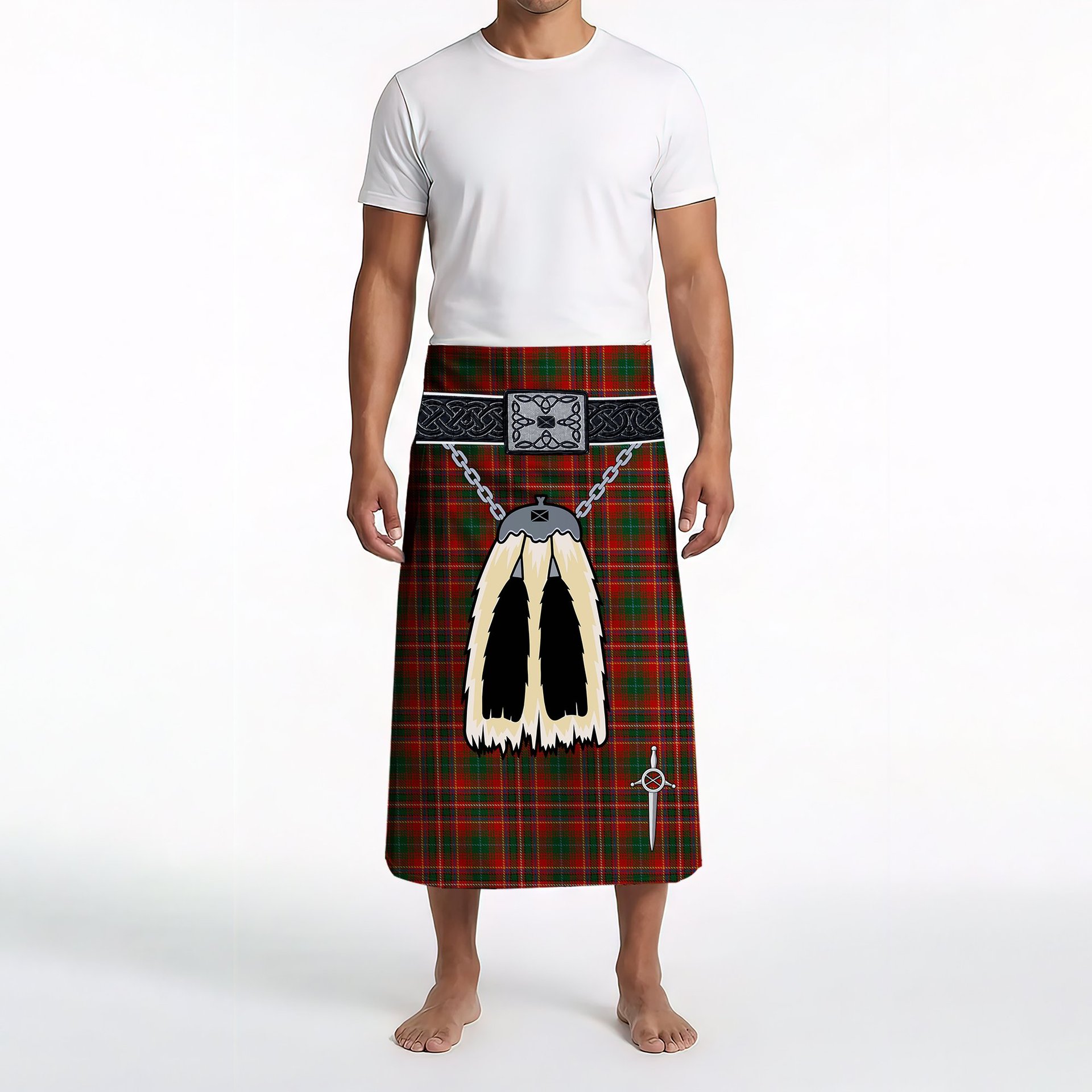 ScotsTee Shop Scottish MacInnes Hastie Clan Highland Kilt Sporran Tartan Beach Towel