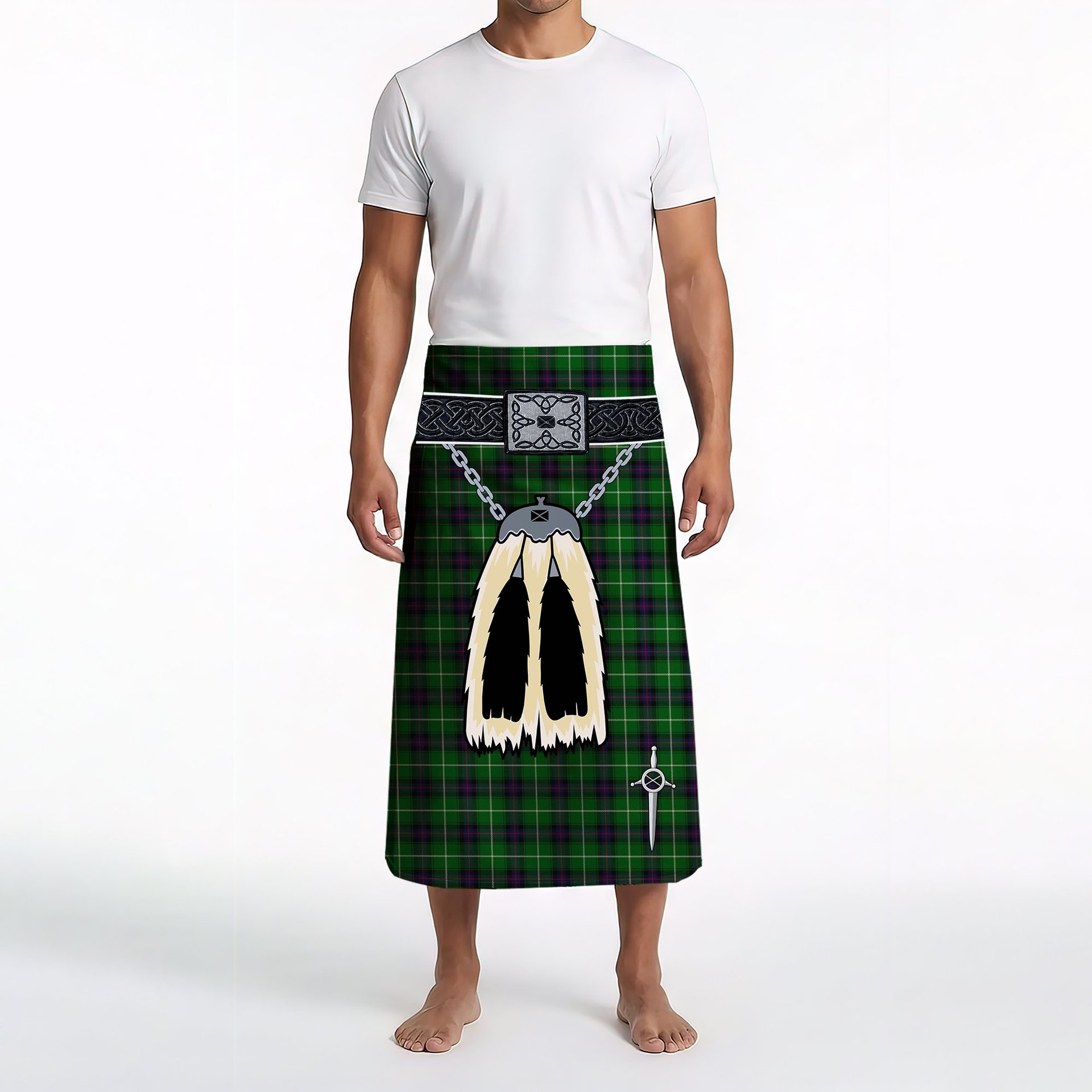 ScotsTee Shop Scottish MacDonald of The Isles Clan Highland Kilt Sporran Tartan Beach Towel