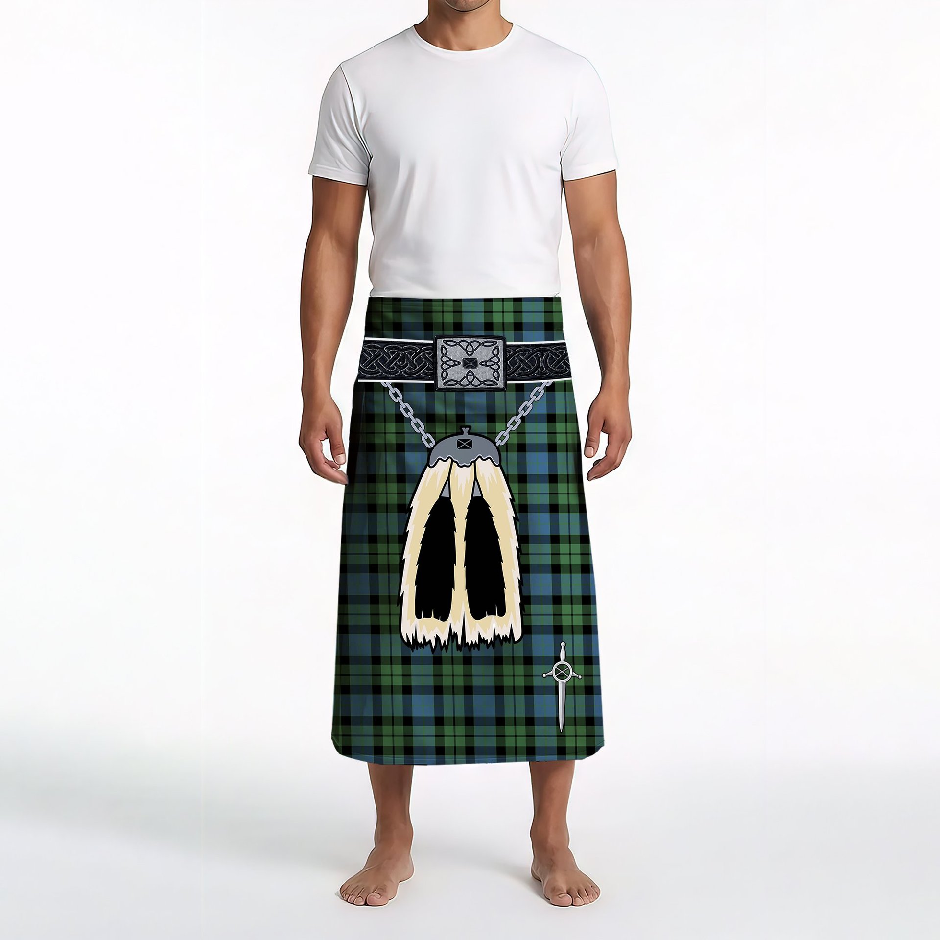 ScotsTee Shop Scottish MacKay Ancient Clan Highland Kilt Sporran Tartan Beach Towel