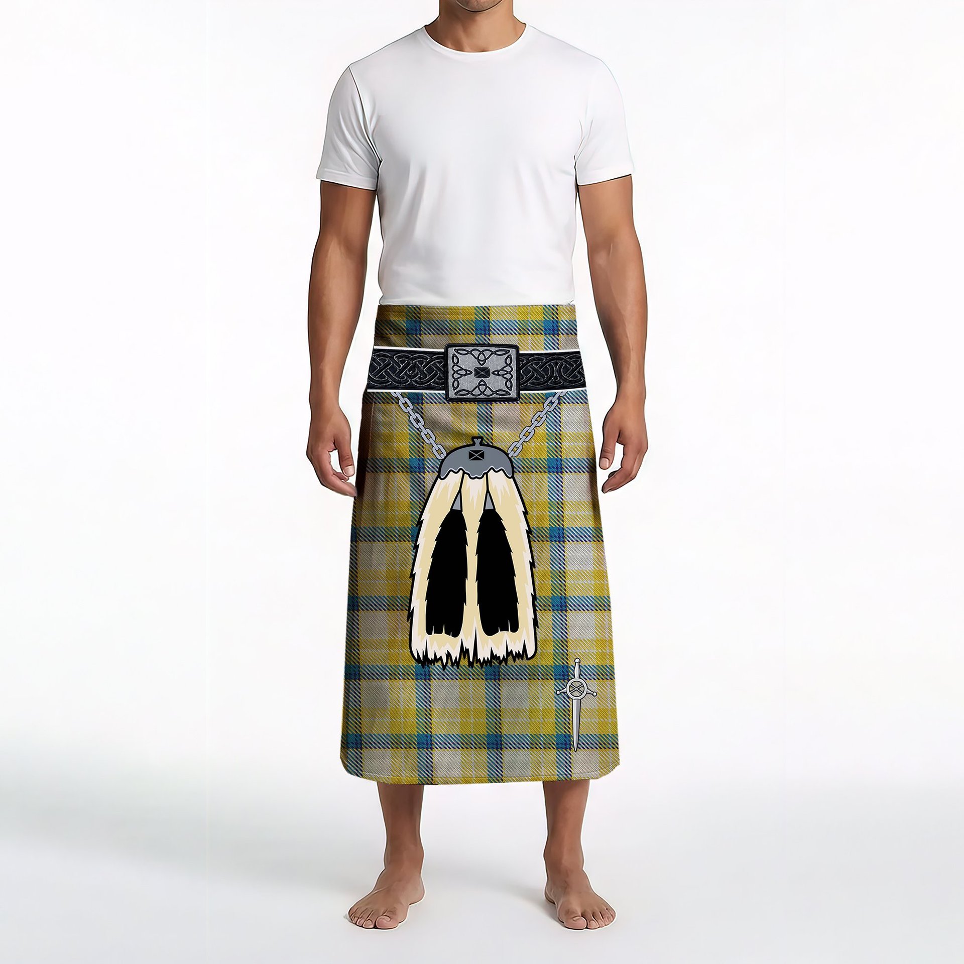 ScotsTee Shop Scottish MacGrath Clan Highland Kilt Sporran Tartan Beach Towel