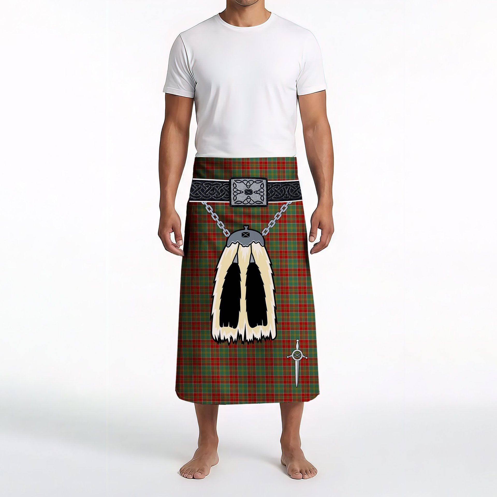 ScotsTee Shop Scottish MacDonald of Kingsburgh Clan Highland Kilt Sporran Tartan Beach Towel