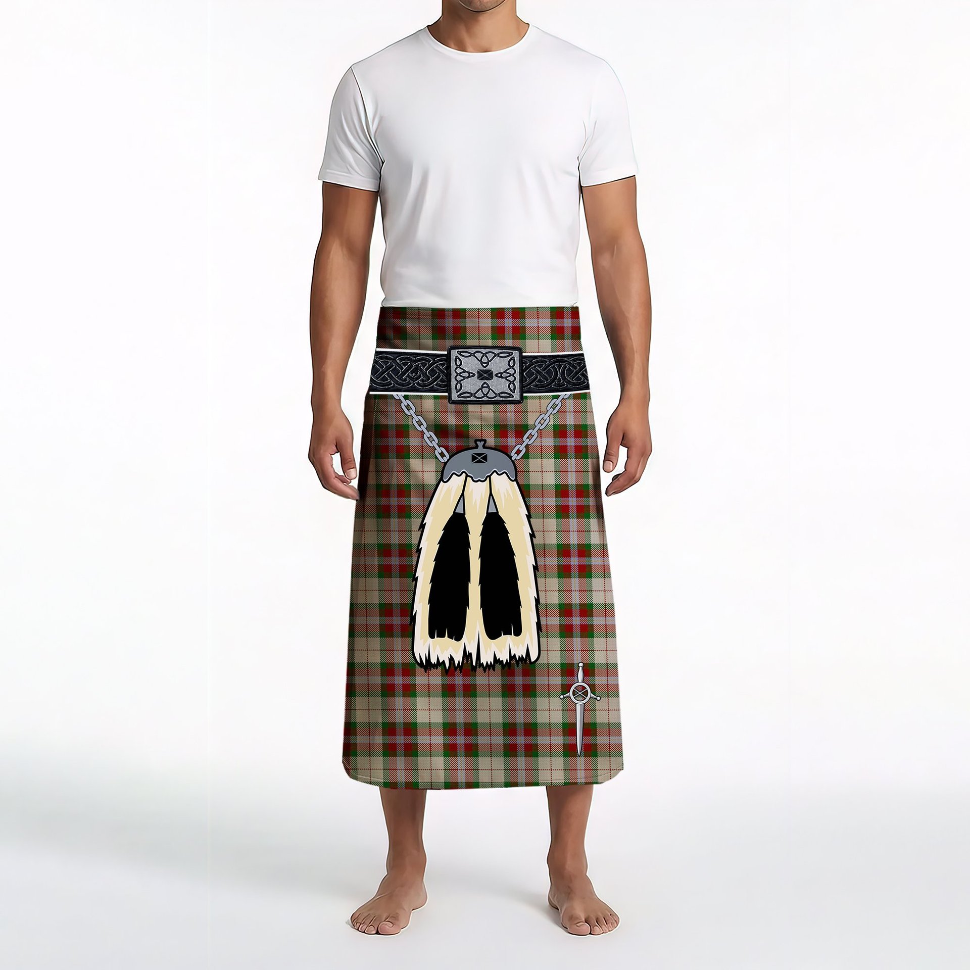 ScotsTee Shop Scottish MacLean Dress Clan Highland Kilt Sporran Tartan Beach Towel