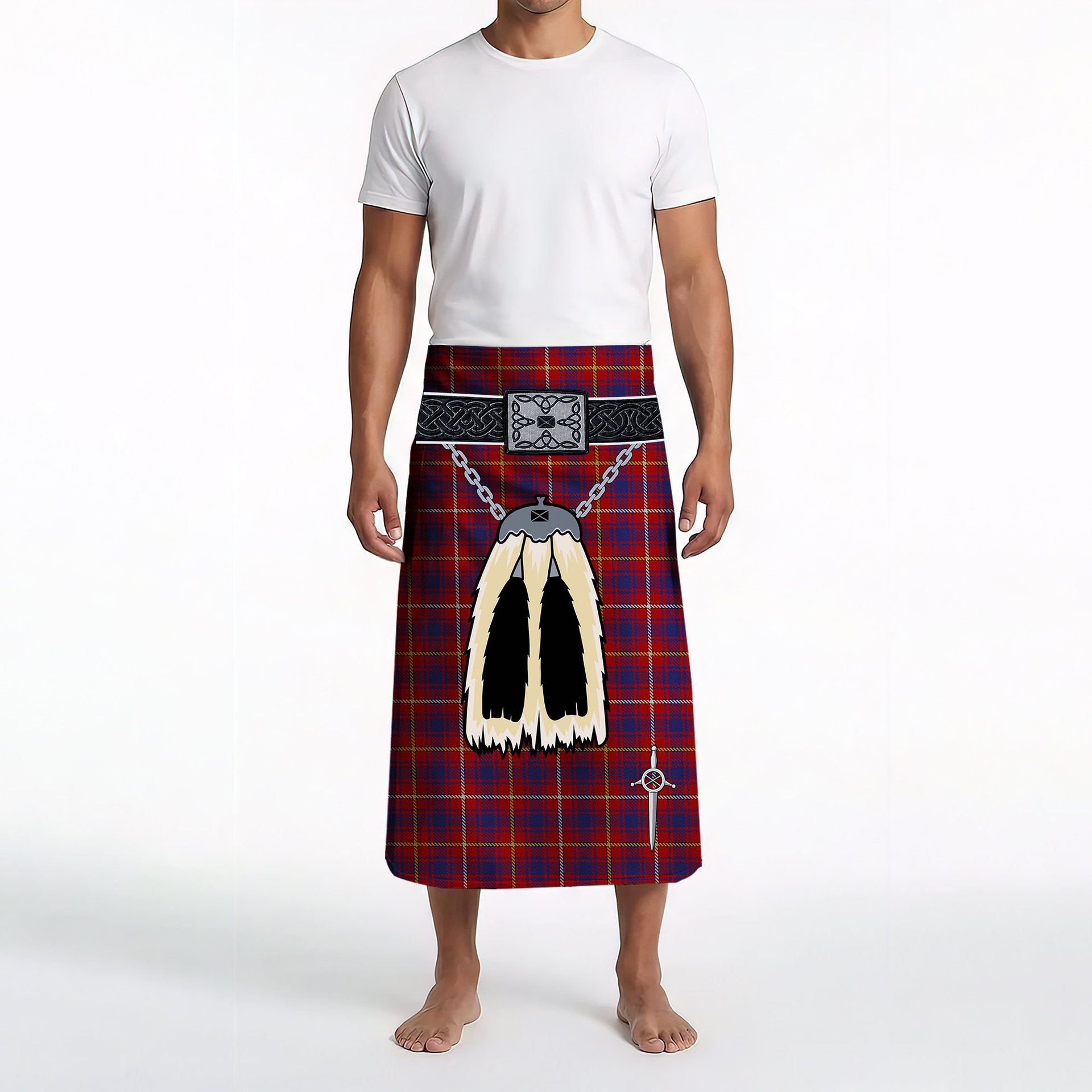 ScotsTee Shop Scottish MacKeever Clan Highland Kilt Sporran Tartan Beach Towel