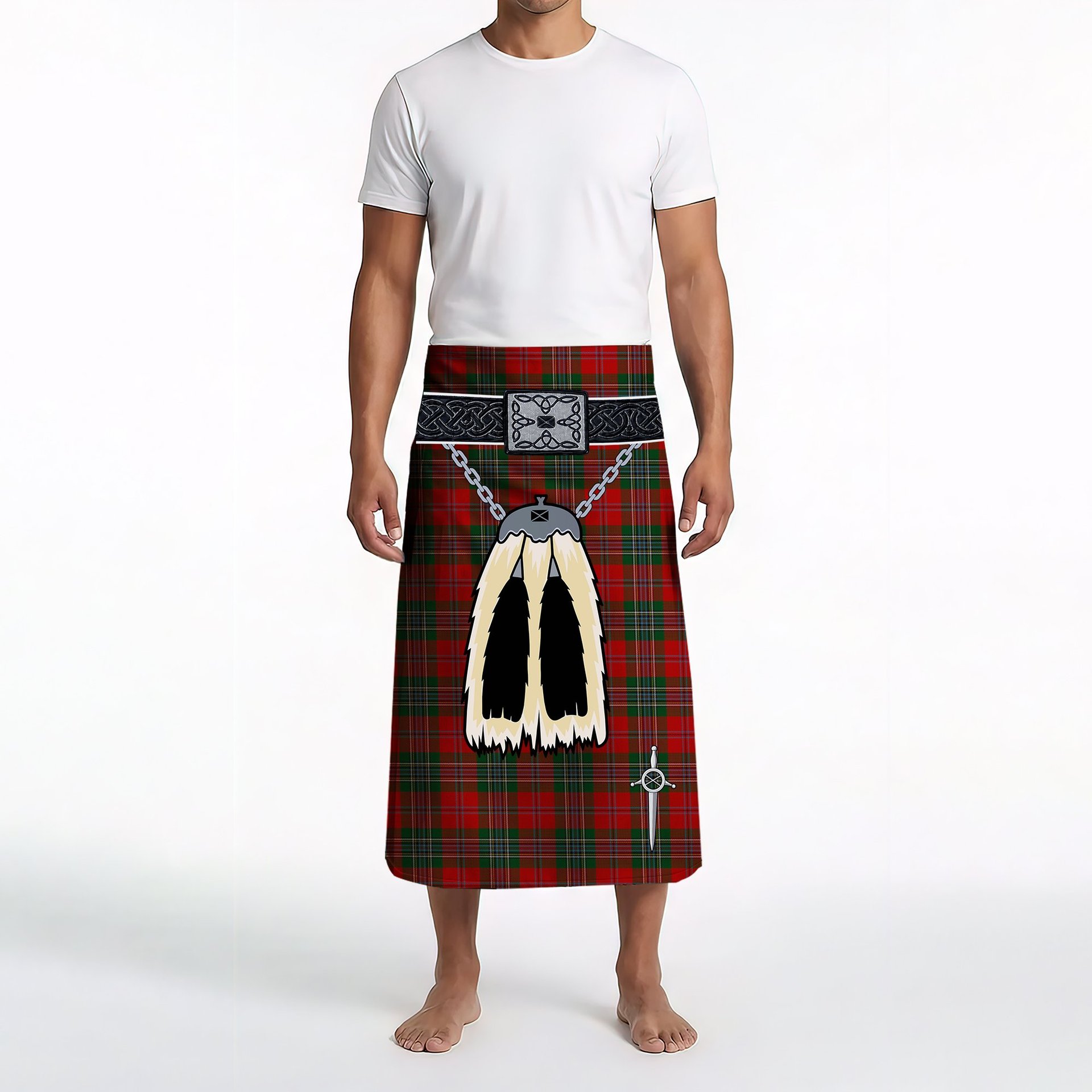 ScotsTee Shop Scottish MacLean Clan Highland Kilt Sporran Tartan Beach Towel