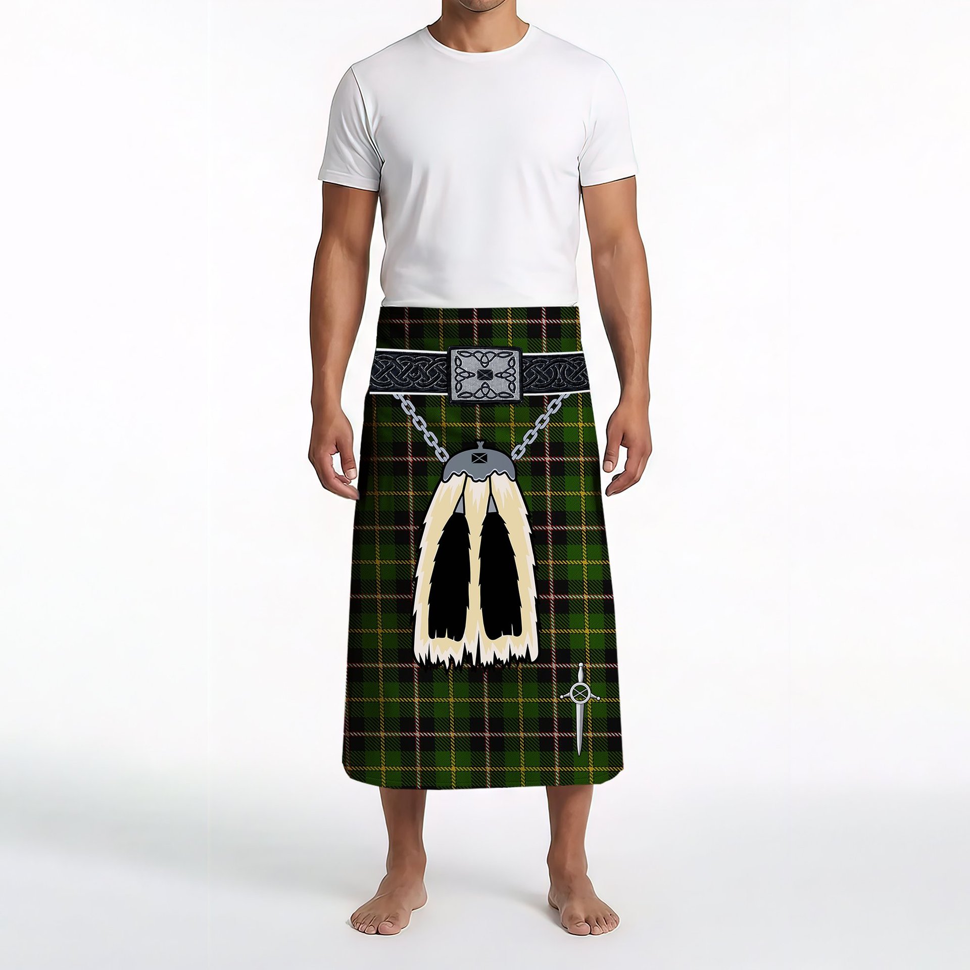 ScotsTee Shop Scottish MacLamroc Clan Highland Kilt Sporran Tartan Beach Towel