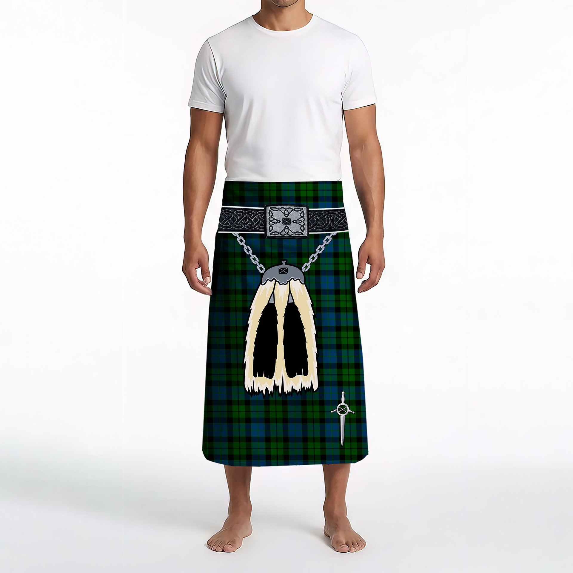 ScotsTee Shop Scottish MacKay Modern Clan Highland Kilt Sporran Tartan Beach Towel