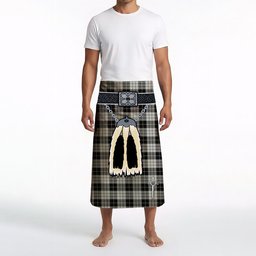 ScotsTee Shop Scottish MacLeod Black and White Clan Highland Kilt Sporran Tartan Beach Towel