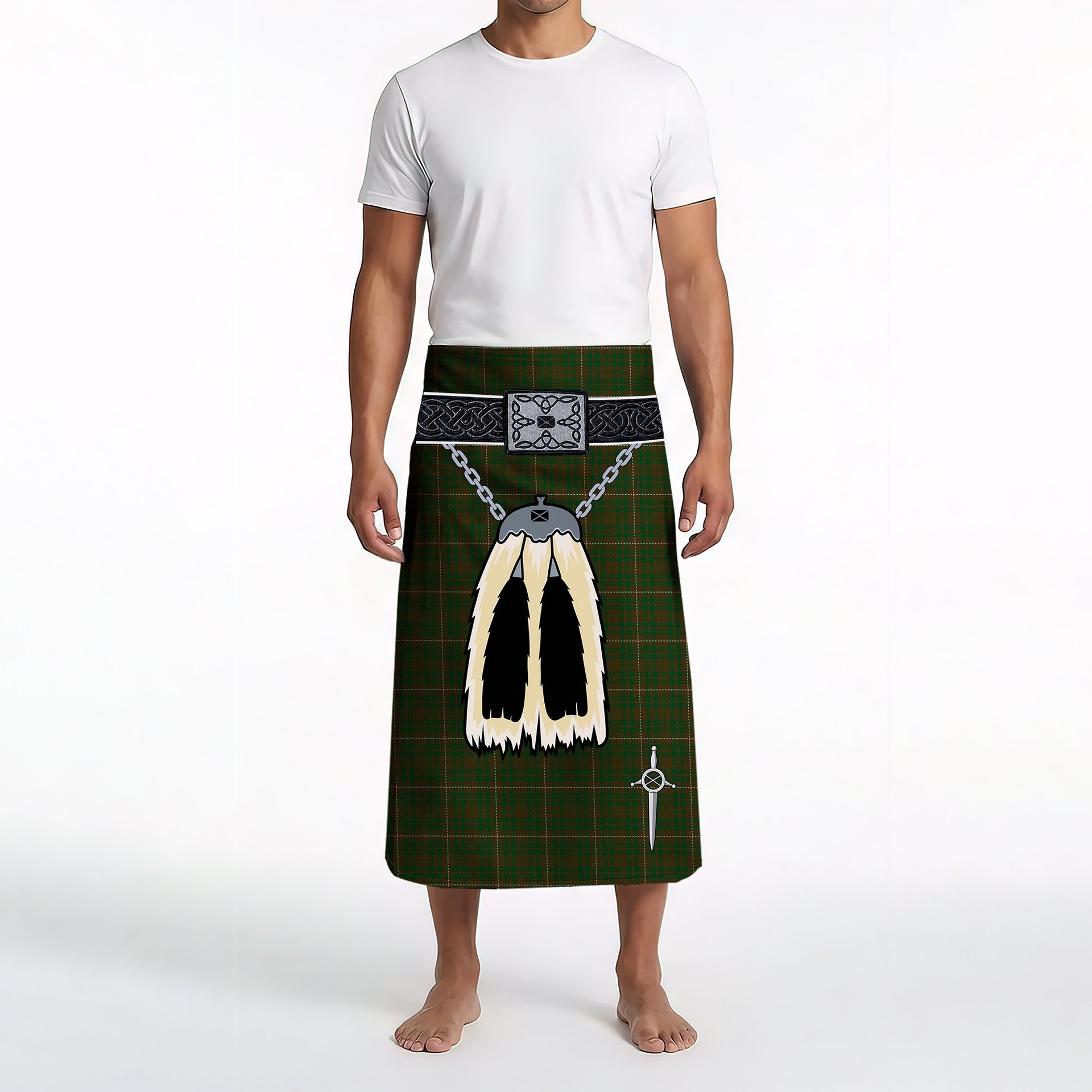 ScotsTee Shop Scottish MacKinnon Hunting Clan Highland Kilt Sporran Tartan Beach Towel