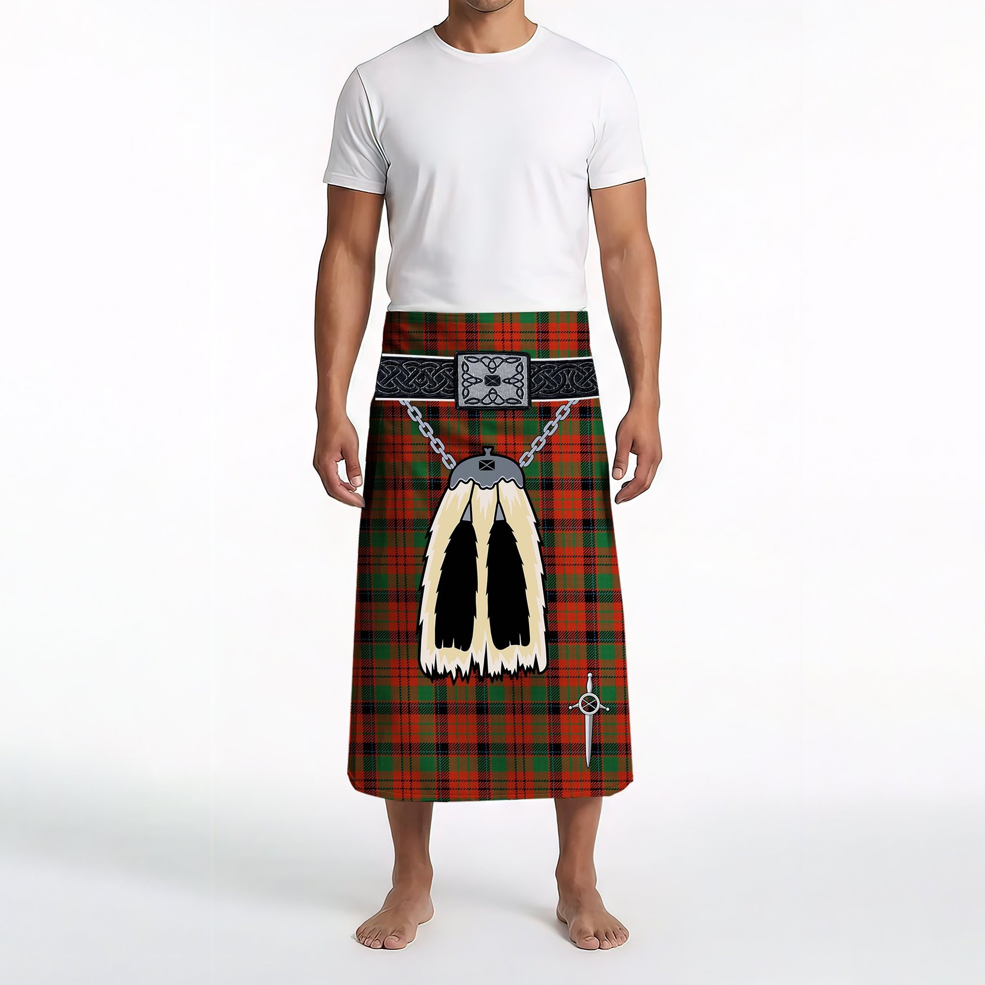 ScotsTee Shop Scottish MacNeacail Ancient Clan Highland Kilt Sporran Tartan Beach Towel
