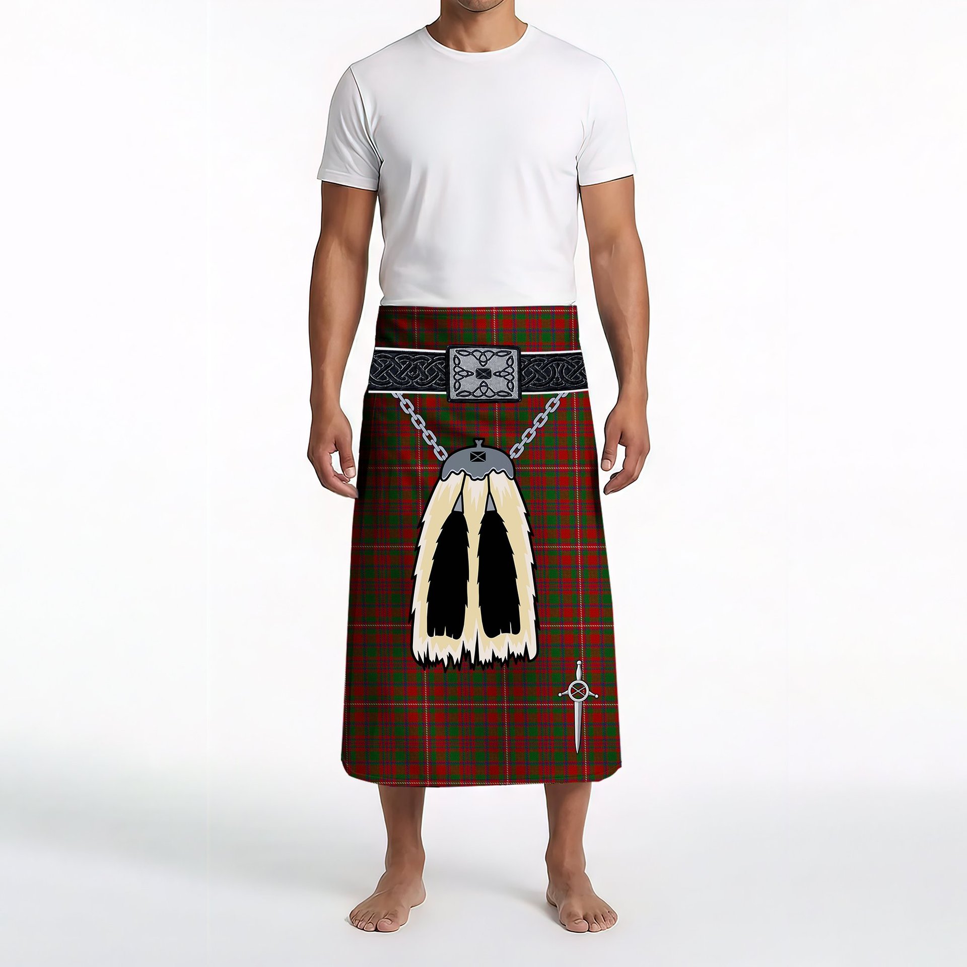 ScotsTee Shop Scottish MacKinnon Clan Highland Kilt Sporran Tartan Beach Towel