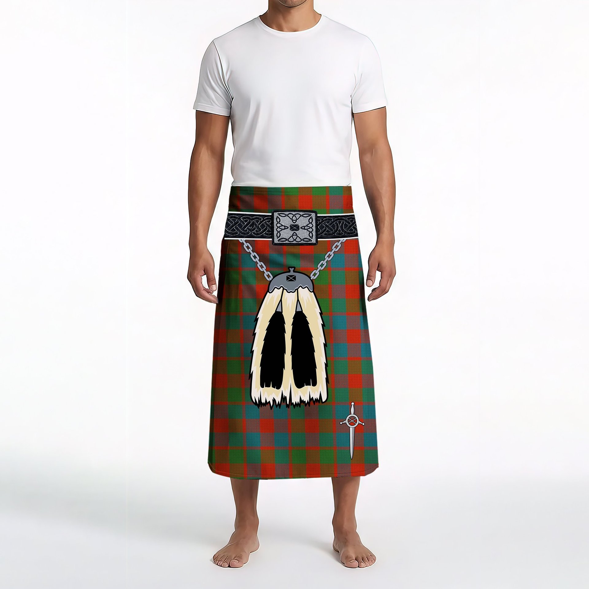 ScotsTee Shop Scottish MacGowan Ancient Clan Highland Kilt Sporran Tartan Beach Towel