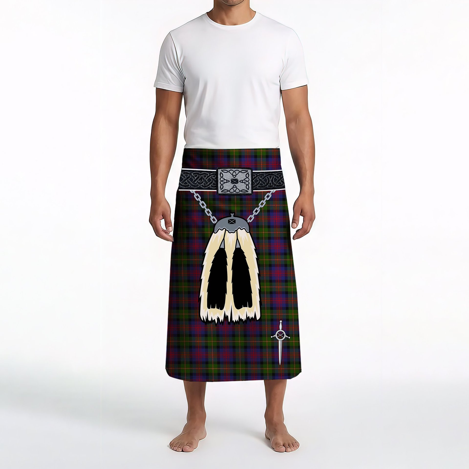 ScotsTee Shop Scottish MacLennan Clan Highland Kilt Sporran Tartan Beach Towel