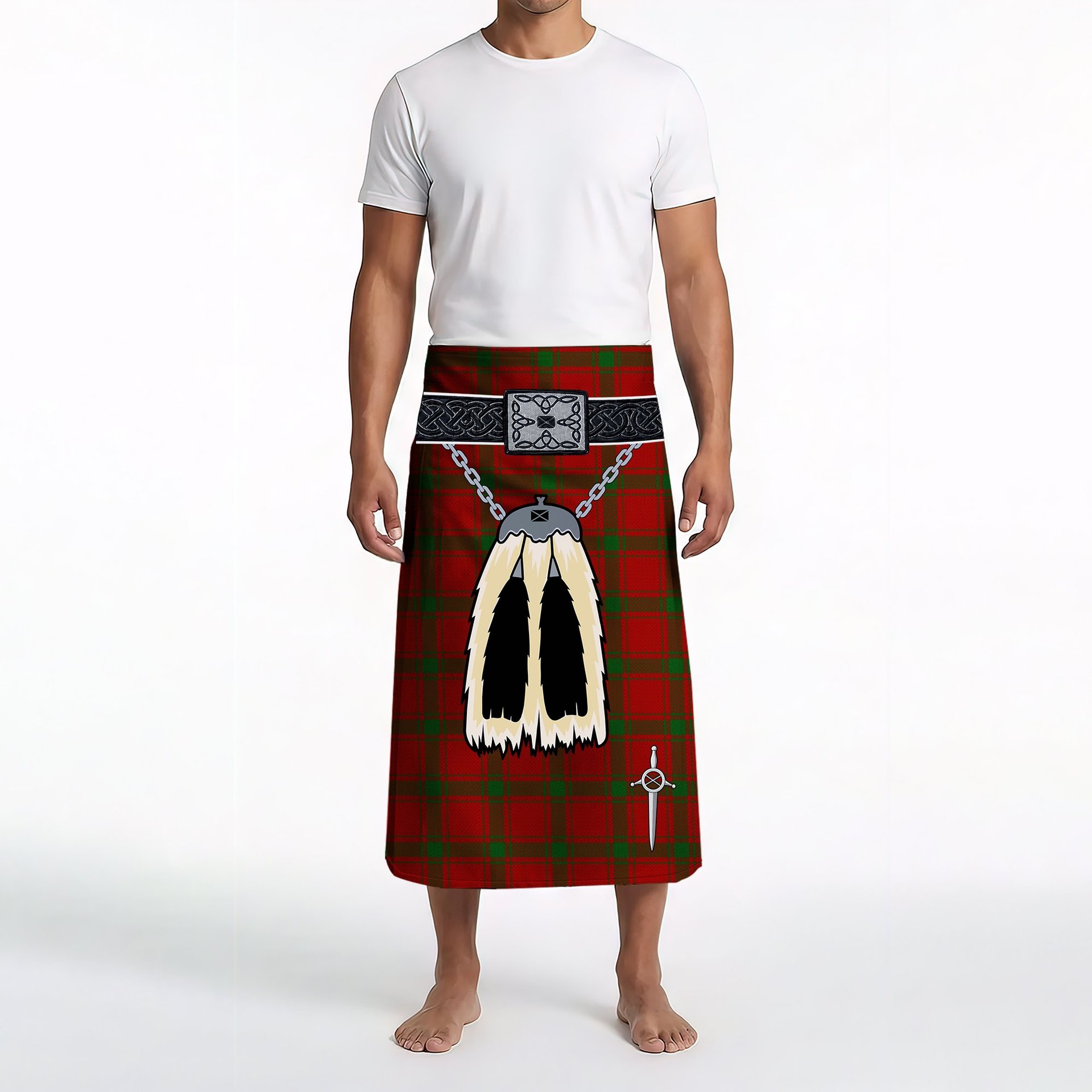 ScotsTee Shop Scottish MacDonald of Sleat Clan Highland Kilt Sporran Tartan Beach Towel