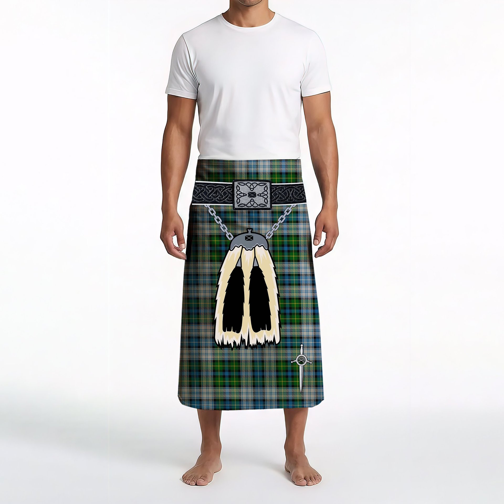 ScotsTee Shop Scottish MacNeil Dress Clan Highland Kilt Sporran Tartan Beach Towel