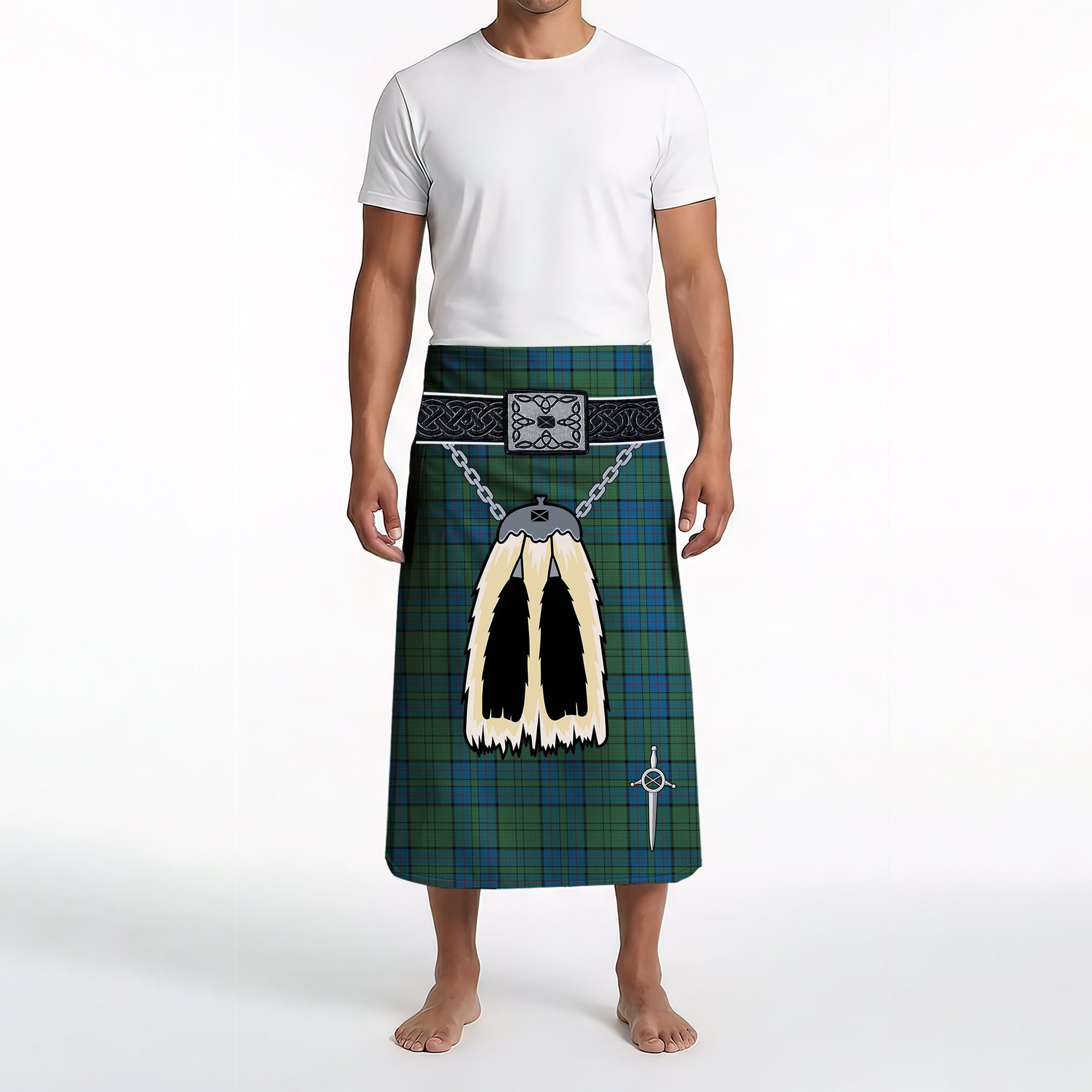 ScotsTee Shop Scottish Lockhart Clan Highland Kilt Sporran Tartan Beach Towel