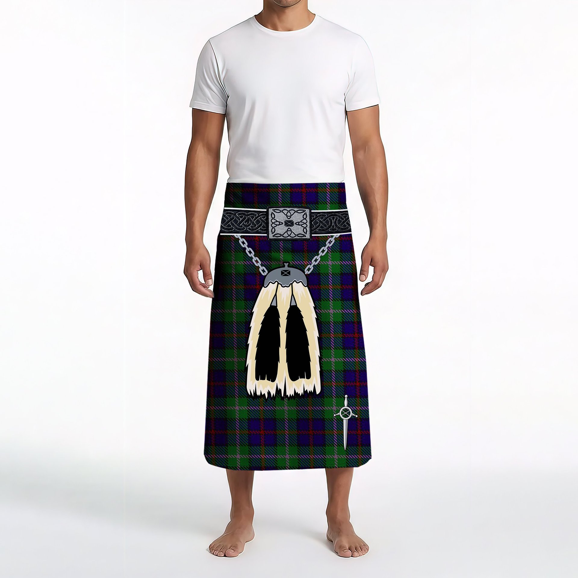 ScotsTee Shop Scottish MacEachain Clan Highland Kilt Sporran Tartan Beach Towel