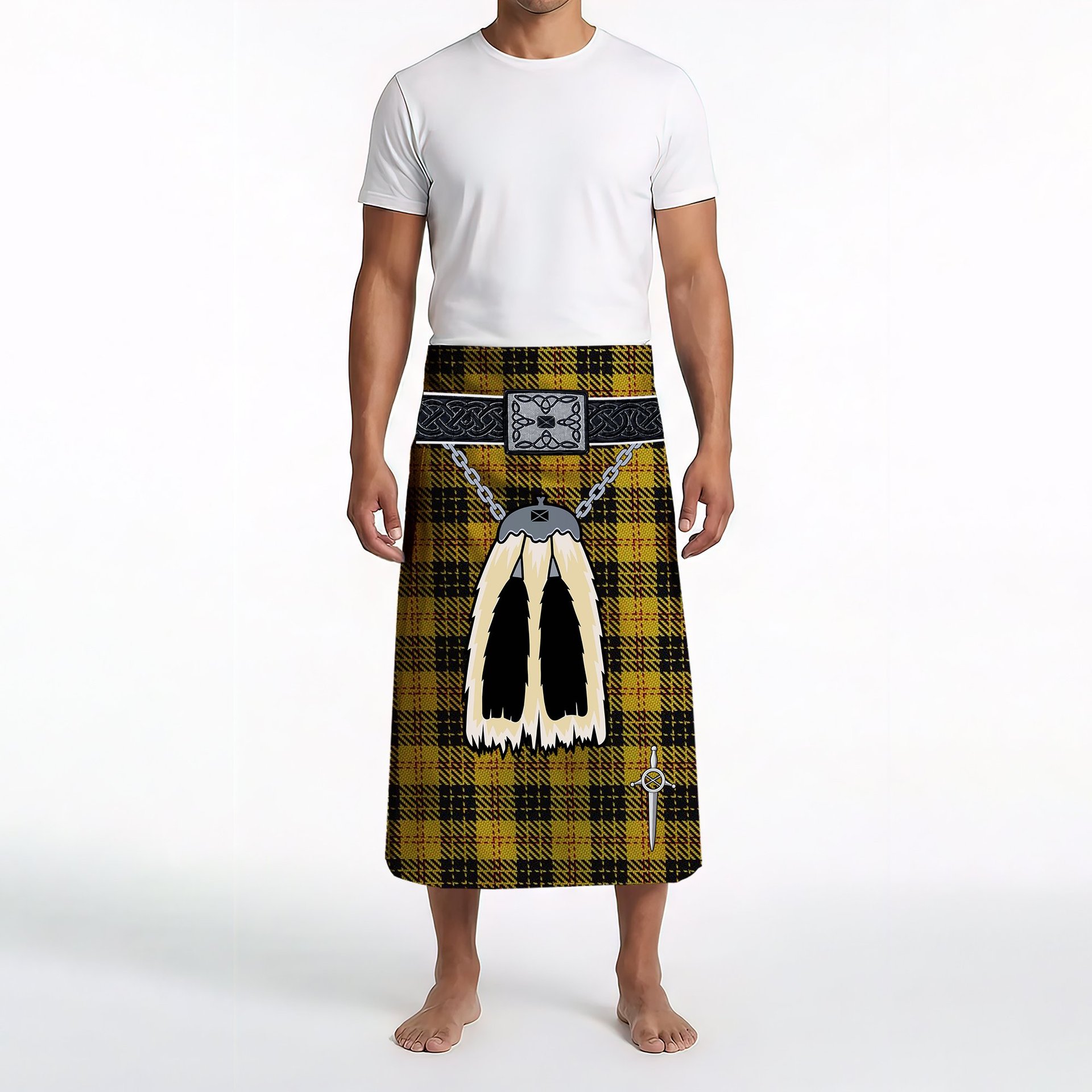 ScotsTee Shop Scottish MacLeod Clan Highland Kilt Sporran Tartan Beach Towel