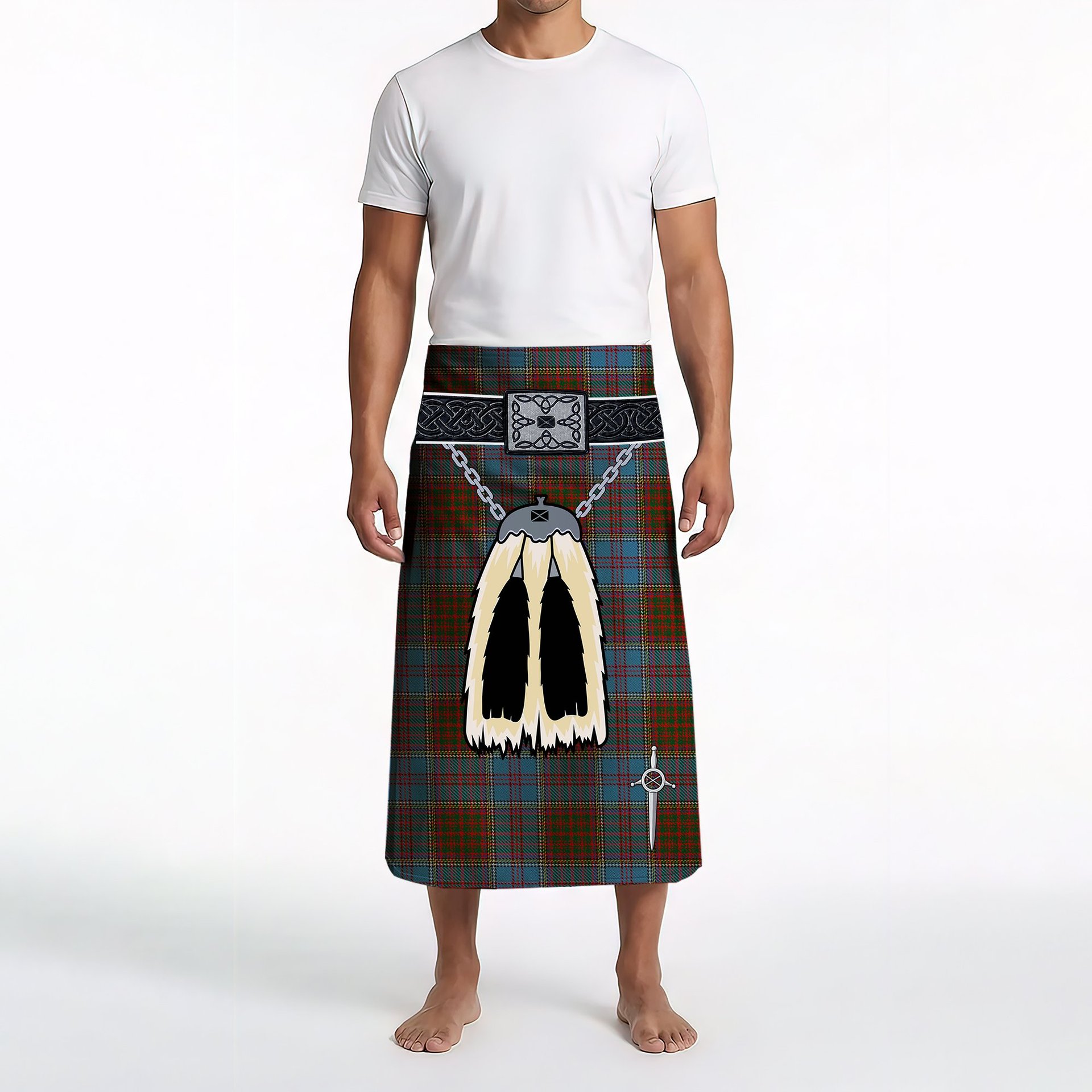 ScotsTee Shop Scottish MacGregor Hastie Clan Highland Kilt Sporran Tartan Beach Towel