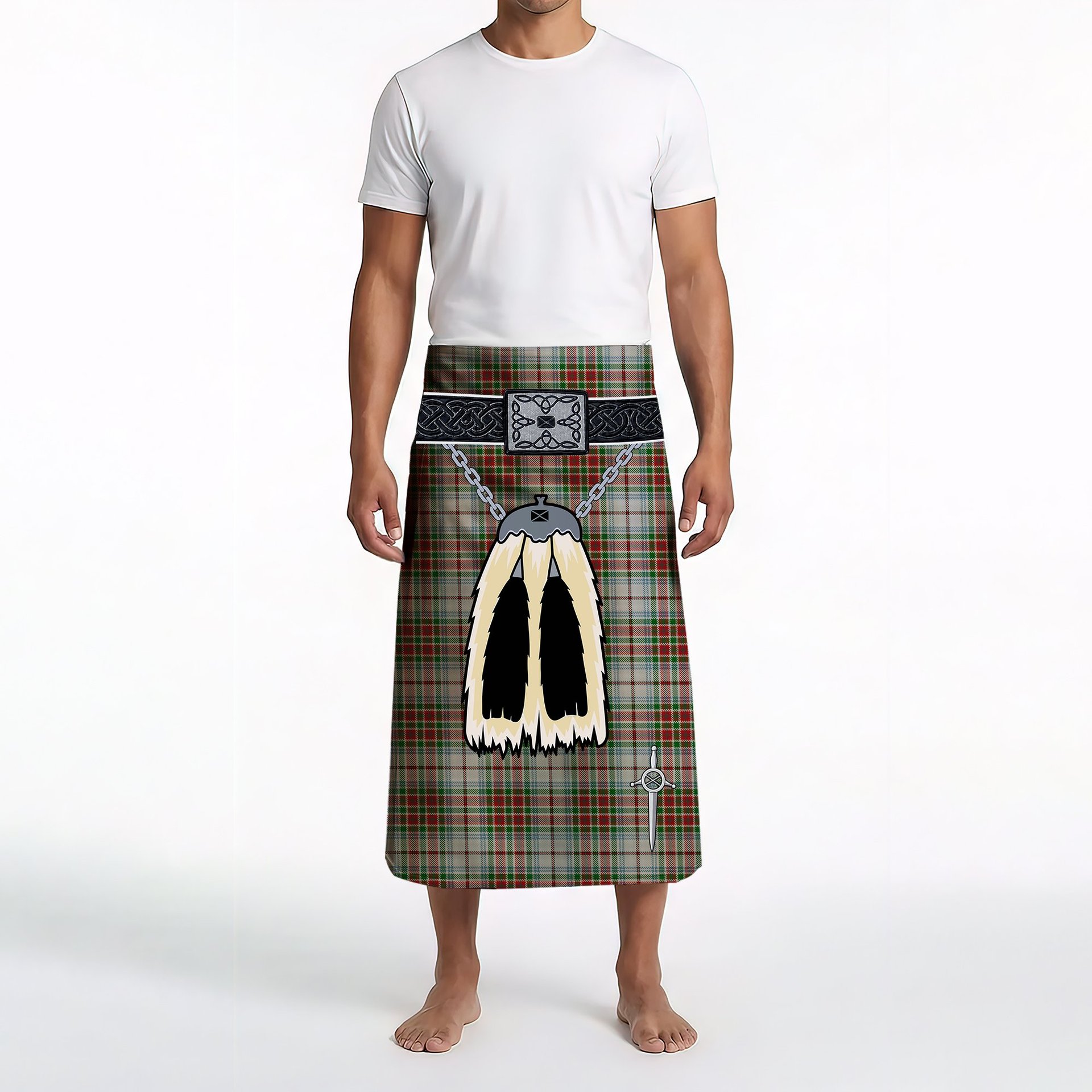 ScotsTee Shop Scottish MacBain Dress Clan Highland Kilt Sporran Tartan Beach Towel