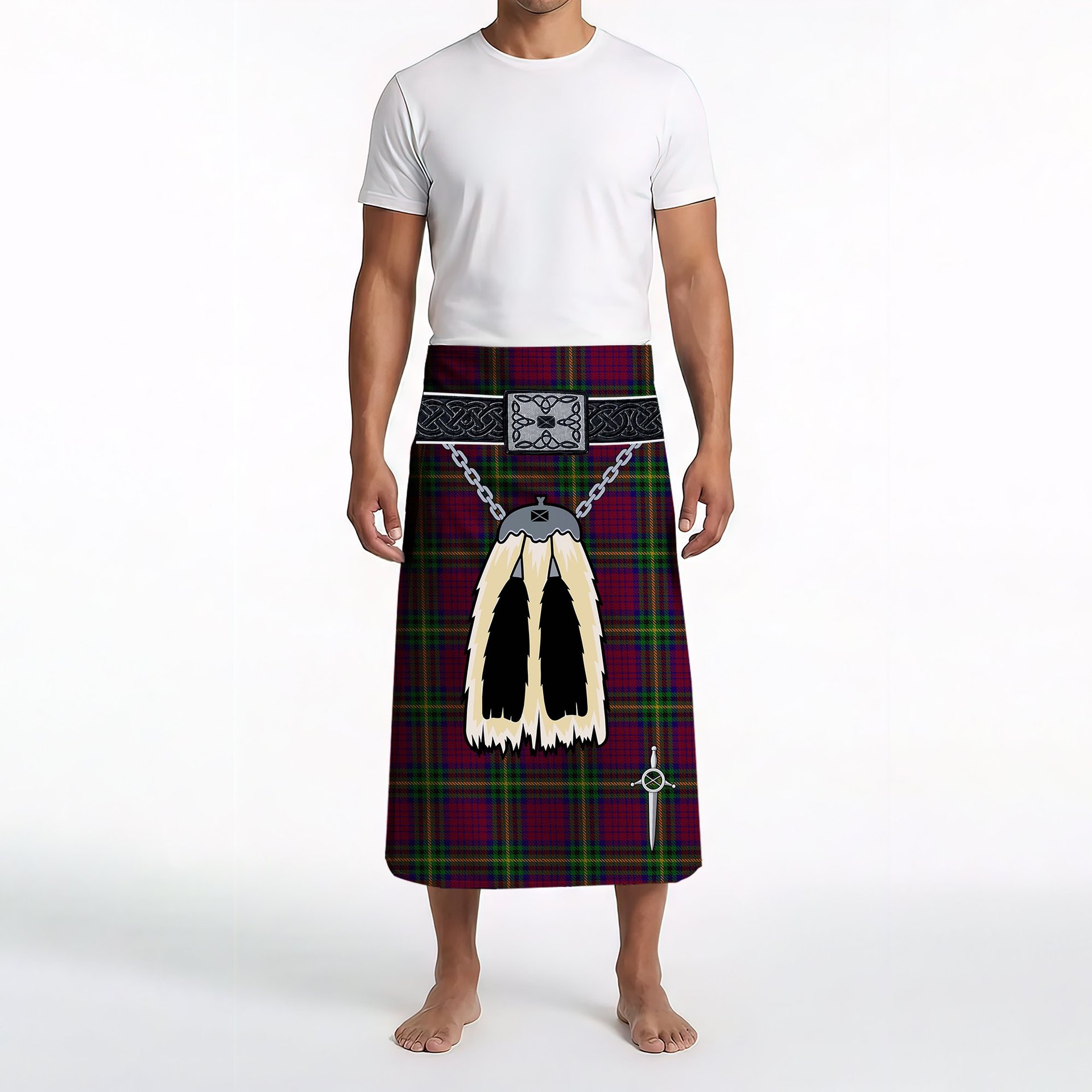 ScotsTee Shop Scottish MacGaugh Clan Highland Kilt Sporran Tartan Beach Towel