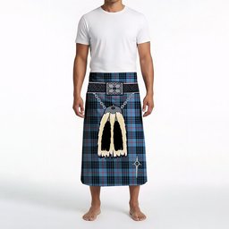 ScotsTee Shop Scottish MacKay Blue Clan Highland Kilt Sporran Tartan Beach Towel