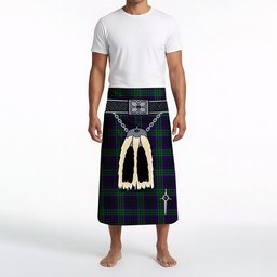 ScotsTee Shop Scottish Lumsden Green Clan Highland Kilt Sporran Tartan Beach Towel