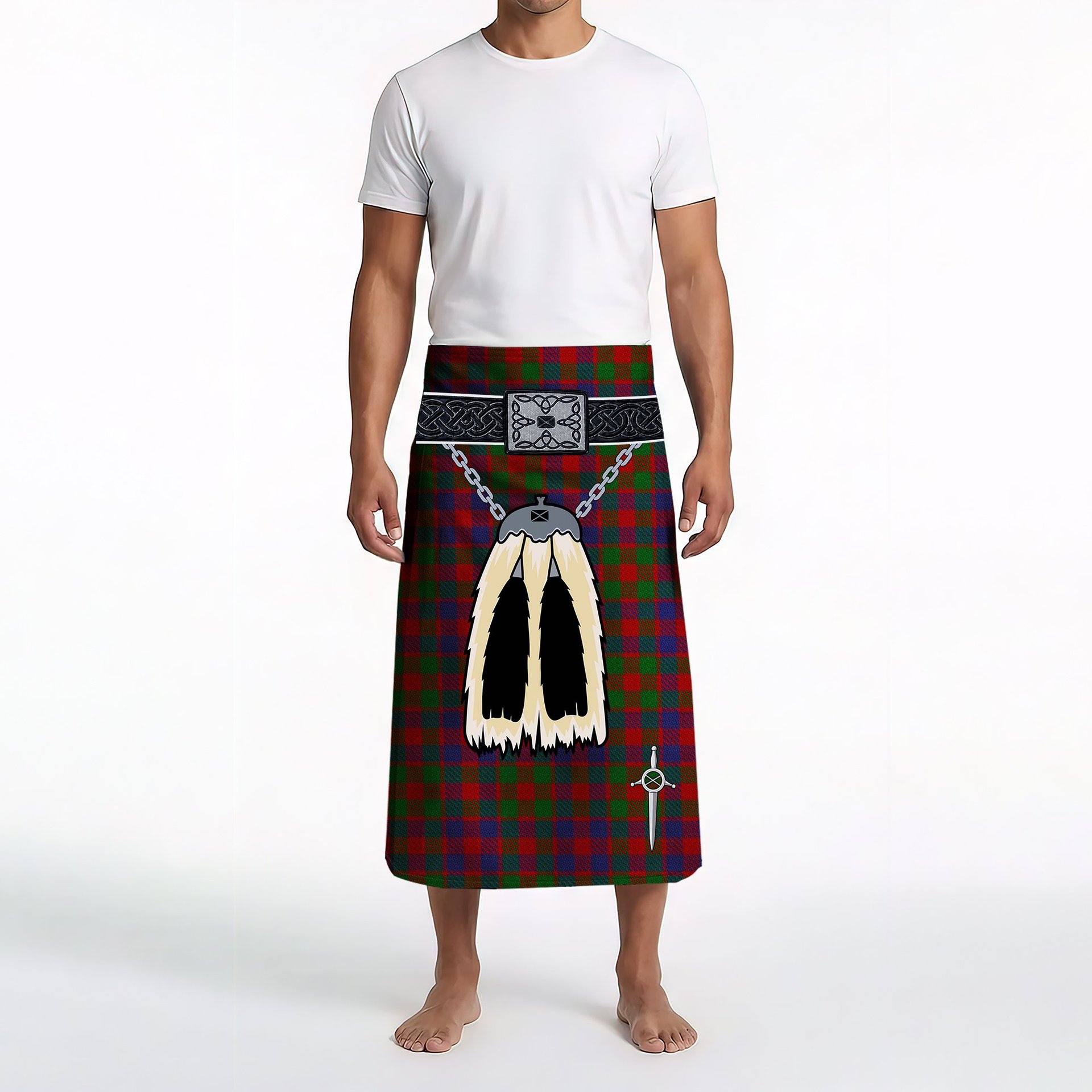 ScotsTee Shop Scottish MacGowan Clan Highland Kilt Sporran Tartan Beach Towel