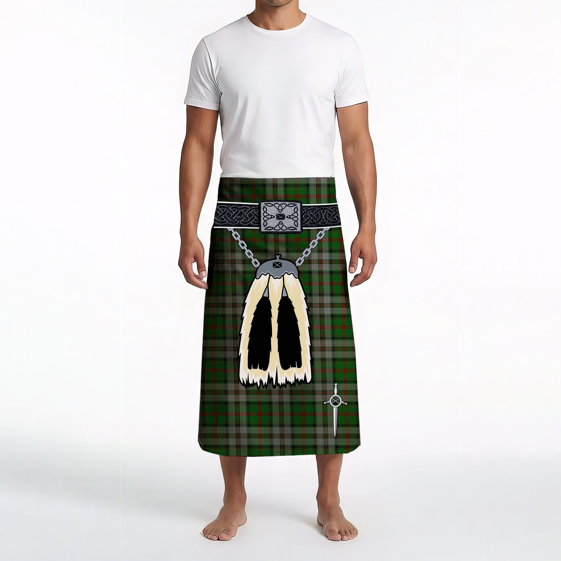 ScotsTee Shop Scottish MacNeish Hunting Clan Highland Kilt Sporran Tartan Beach Towel