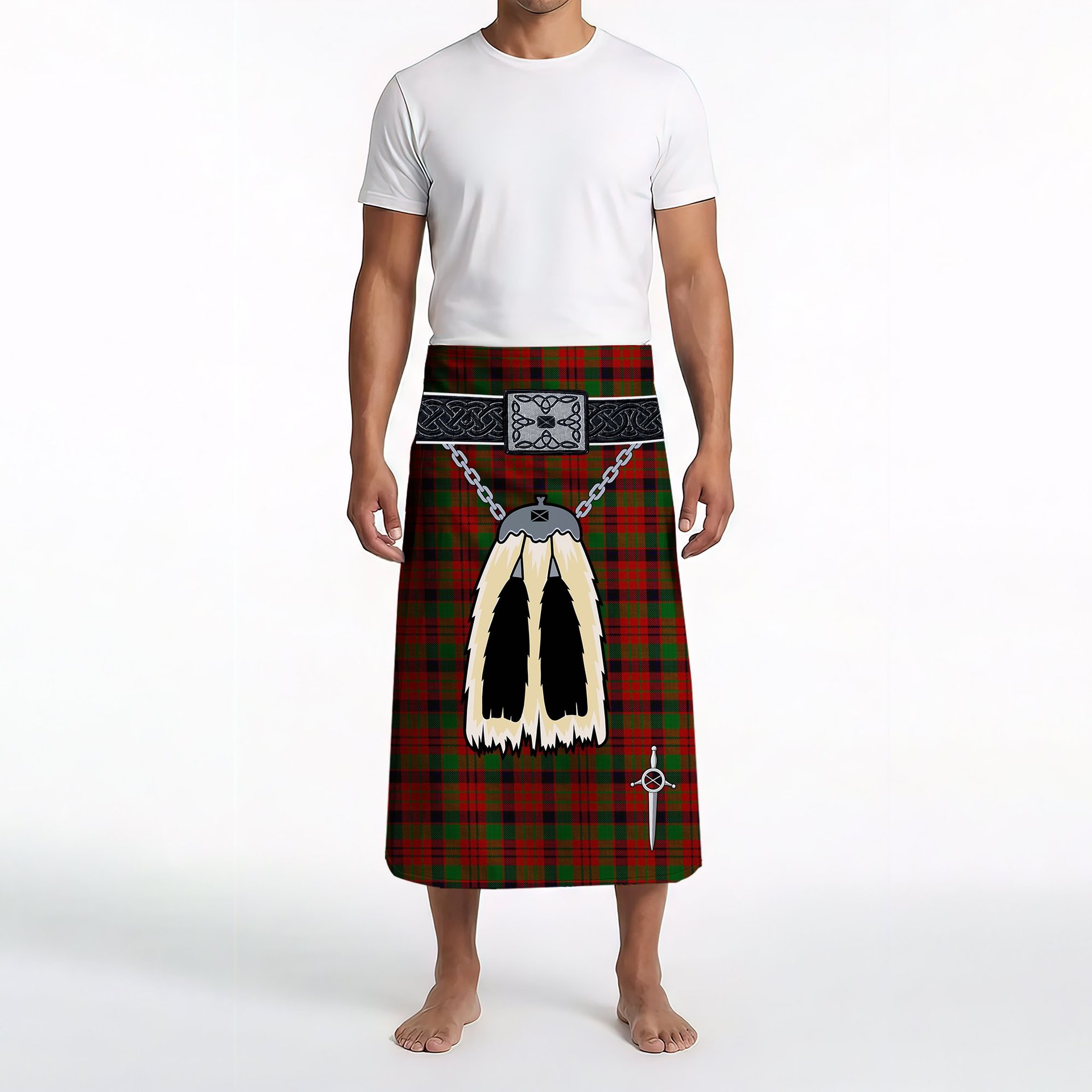 ScotsTee Shop Scottish MacNicol Clan Highland Kilt Sporran Tartan Beach Towel