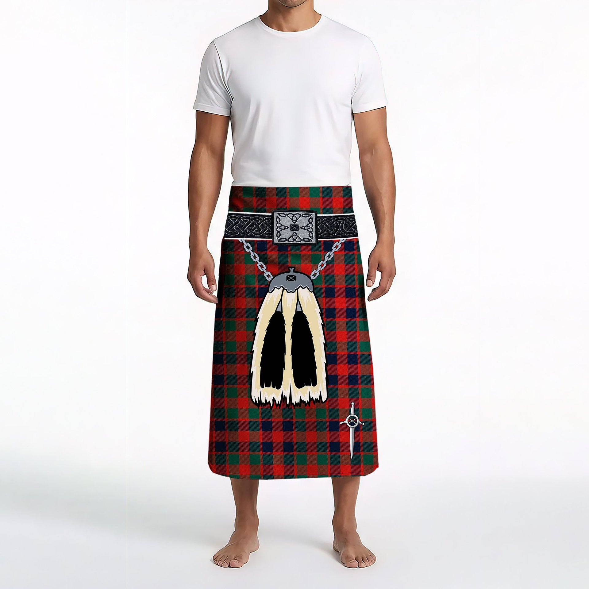 ScotsTee Shop Scottish MacGowan Modern Clan Highland Kilt Sporran Tartan Beach Towel