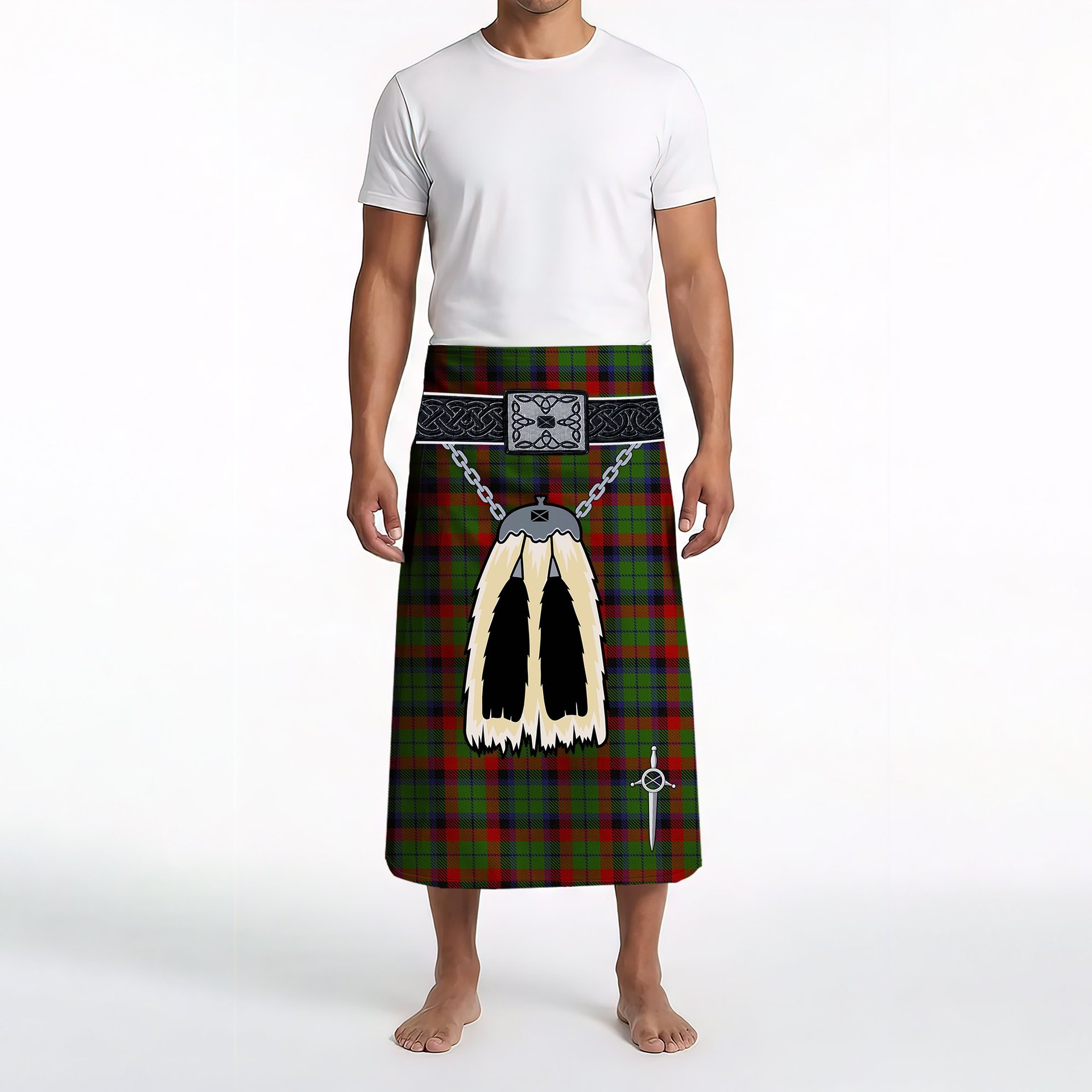 ScotsTee Shop Scottish MacNett Clan Highland Kilt Sporran Tartan Beach Towel