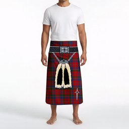 ScotsTee Shop Scottish MacDonald of Glenaladale Clan Highland Kilt Sporran Tartan Beach Towel