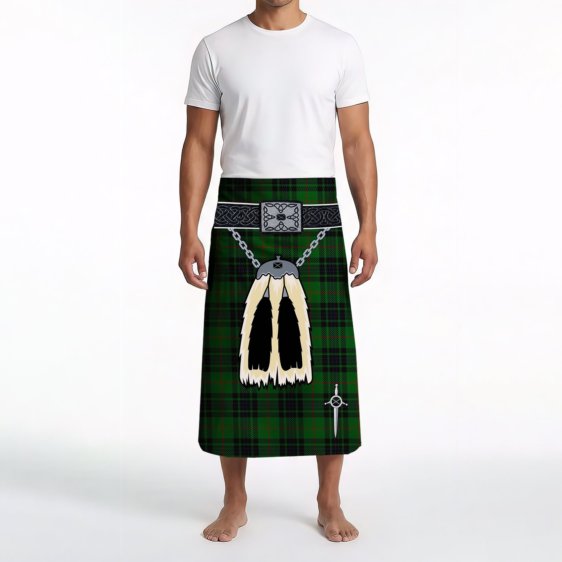ScotsTee Shop Scottish MacKinross Clan Highland Kilt Sporran Tartan Beach Towel
